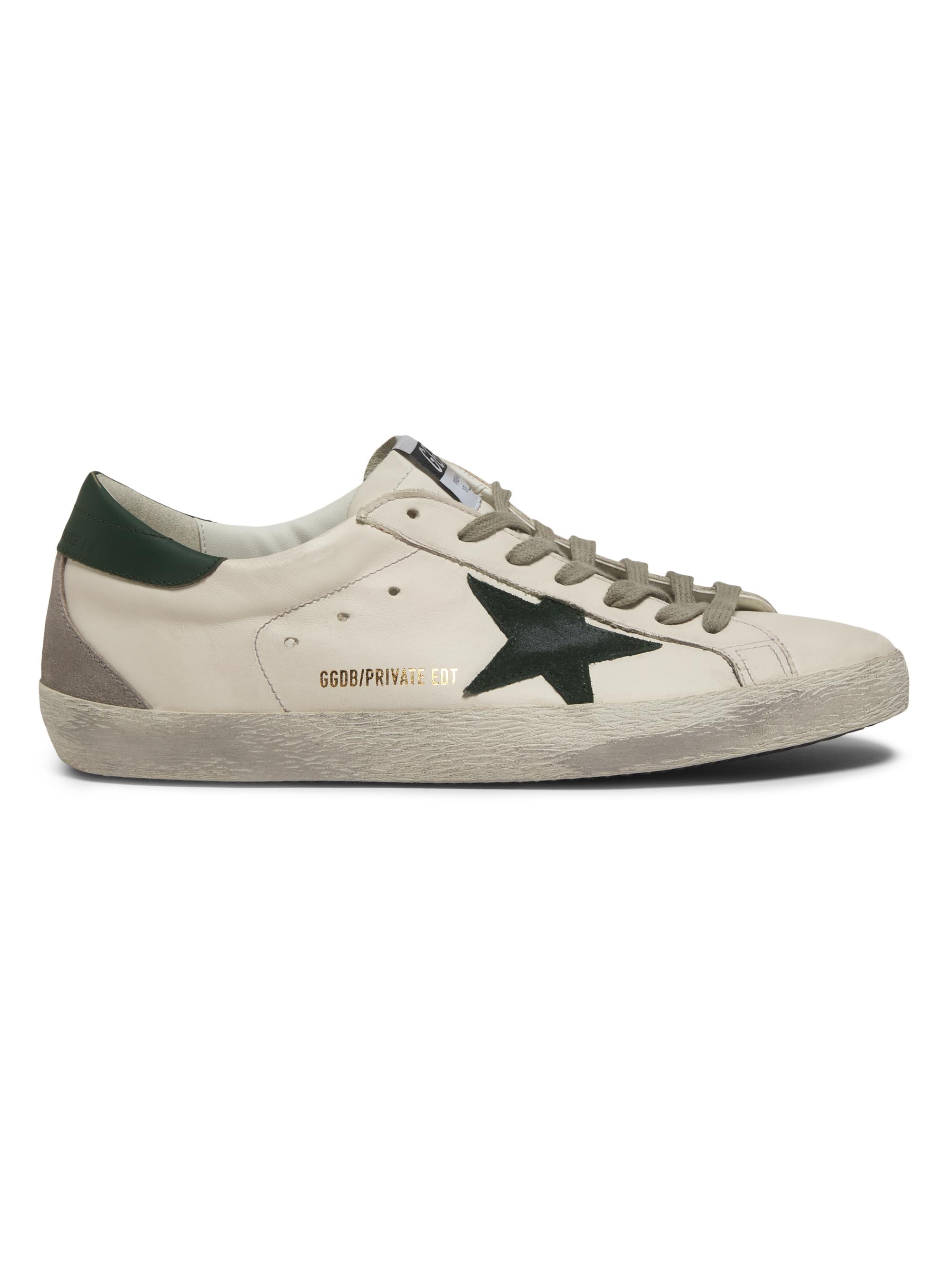 Golden Goose Men's Superstar Low-Top Sneakers - White Green