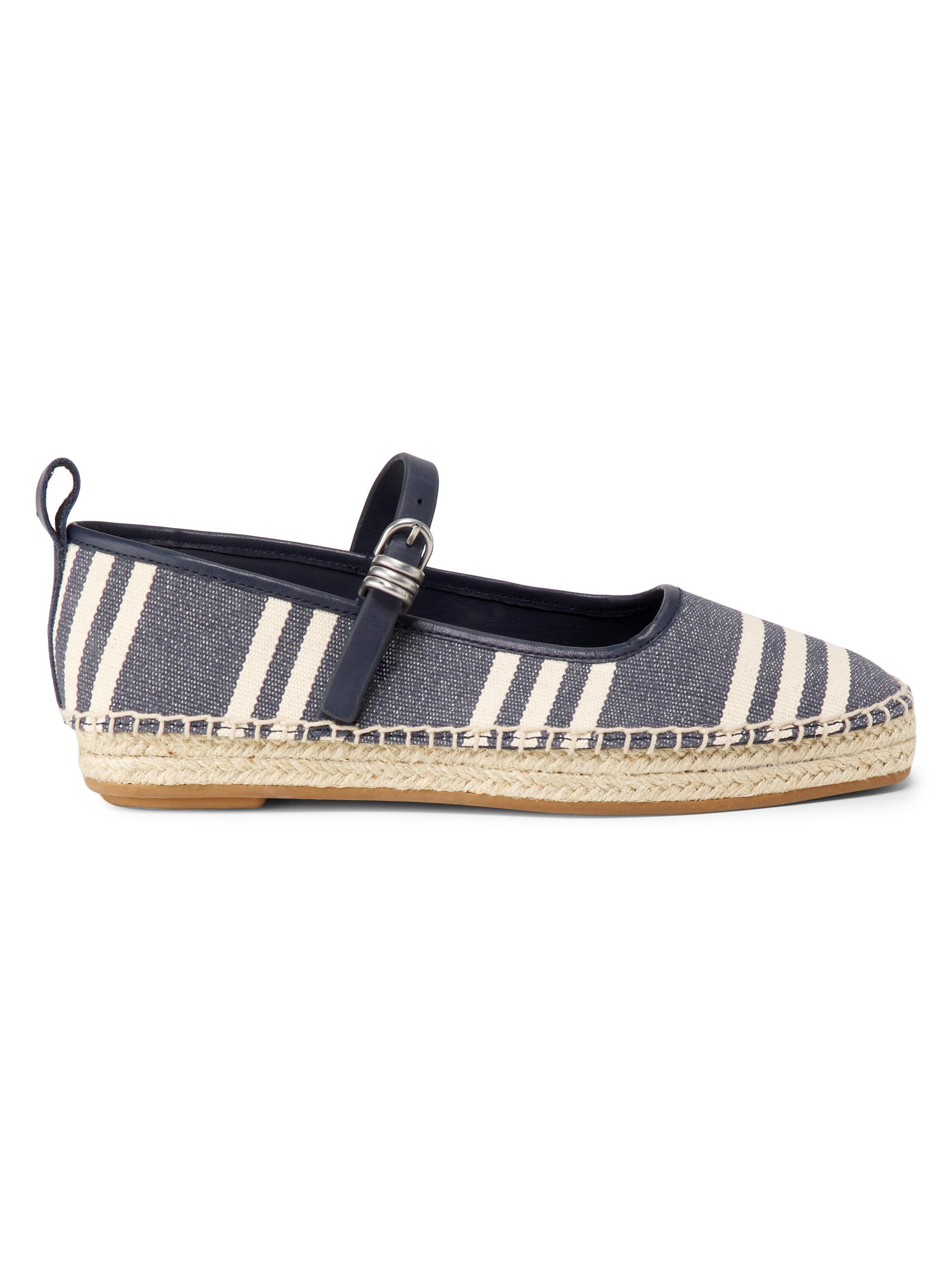 rag & bone Women's Spire Striped Mary Jane Espadrilles - Natural Navy