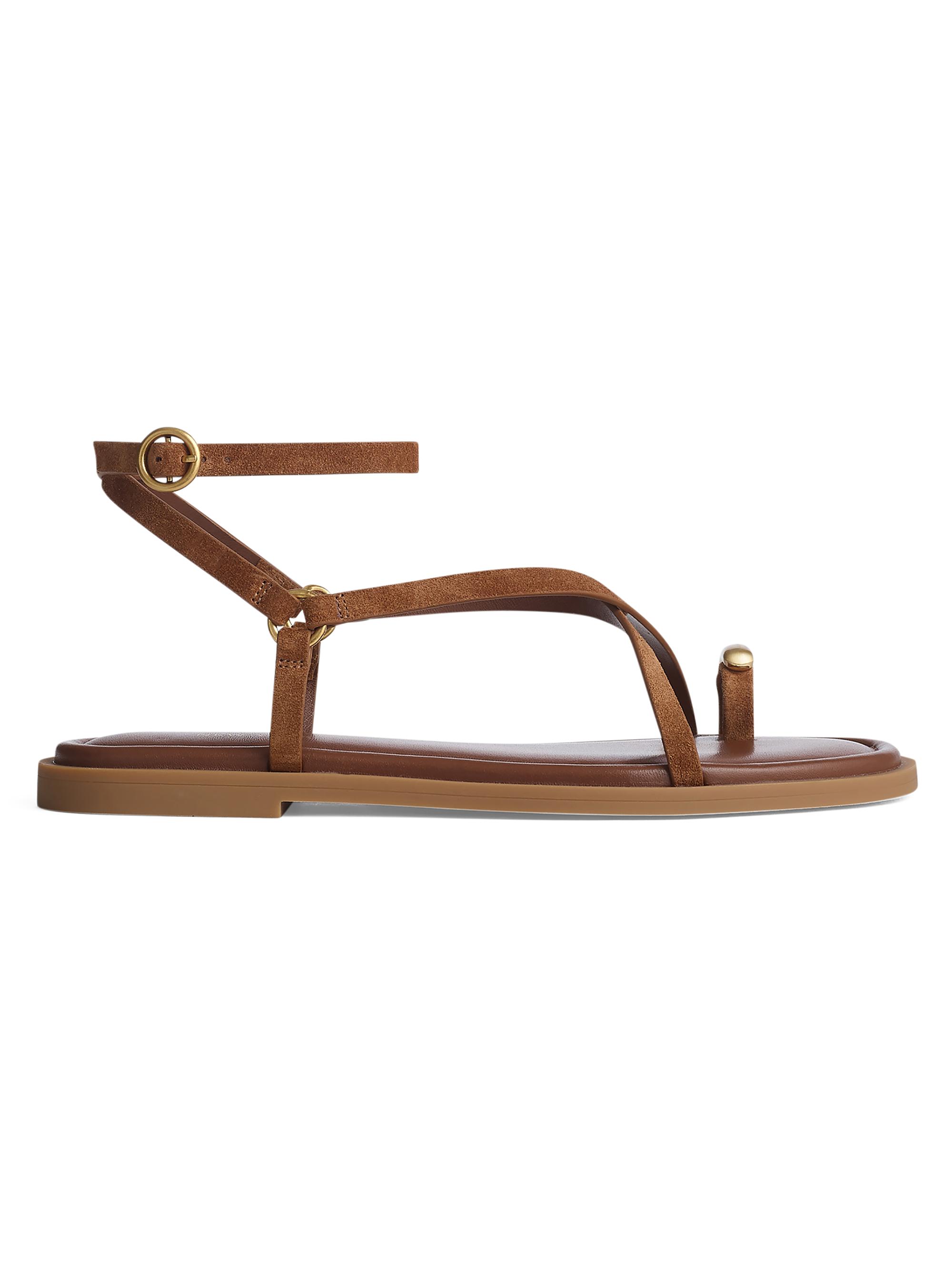 rag & bone Women's Geo Strappy Suede Sandals - Umber Suede