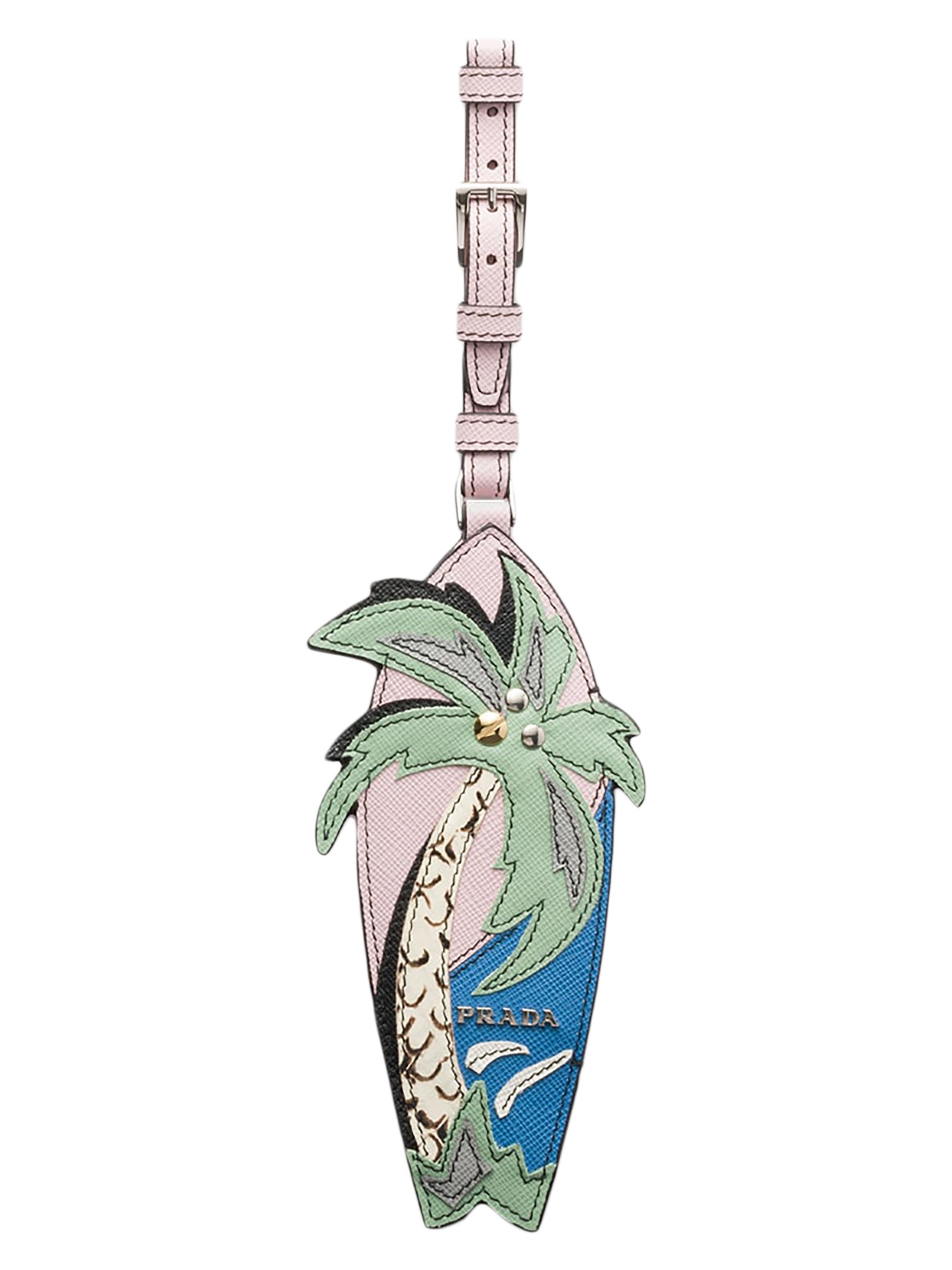 Prada Men's Saffiano and Ayers Leather Name Tag - Multicolored