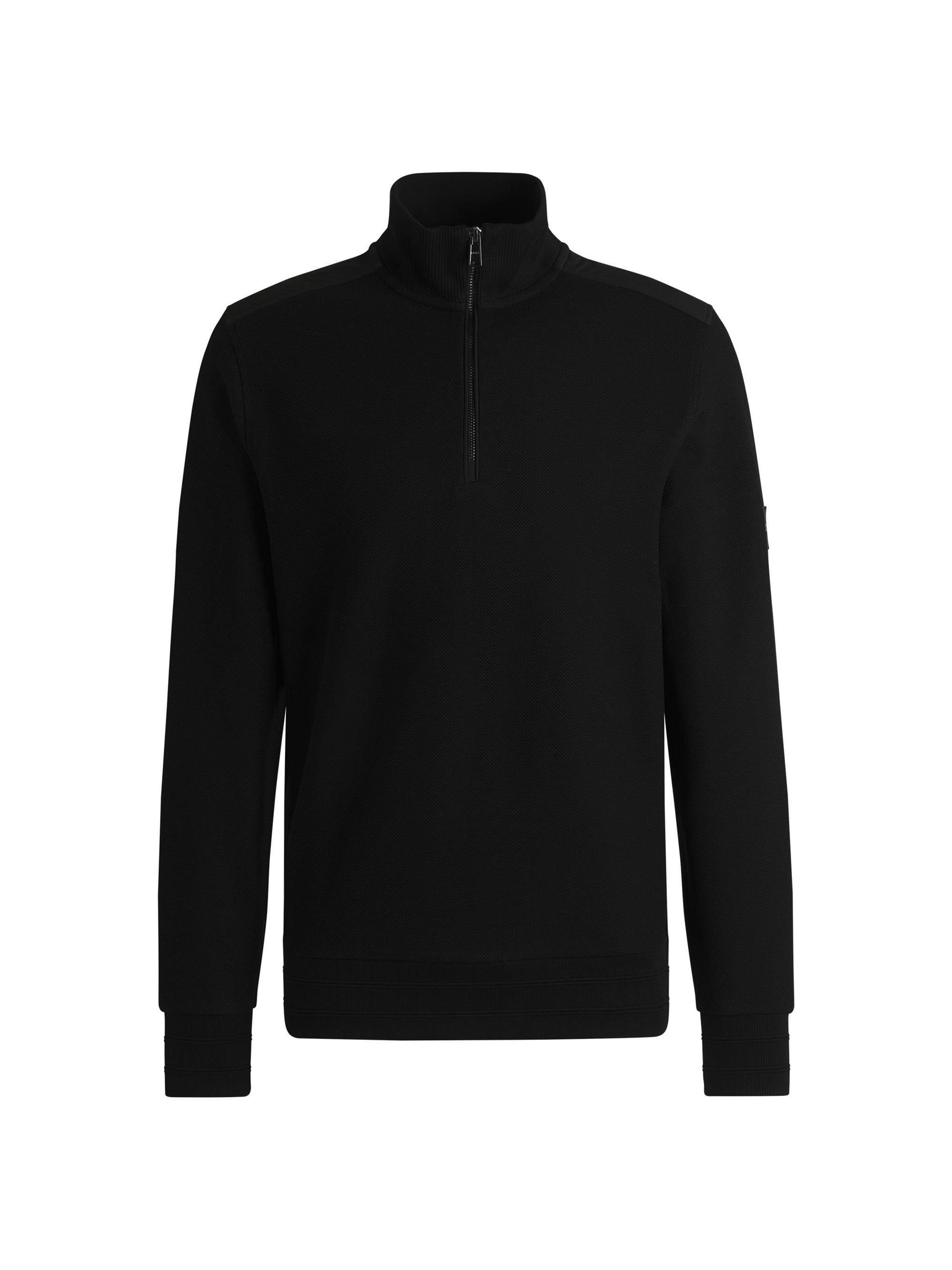 BOSS Men's Mercerized-Cotton Regular-Fit Sweatshirt - Black