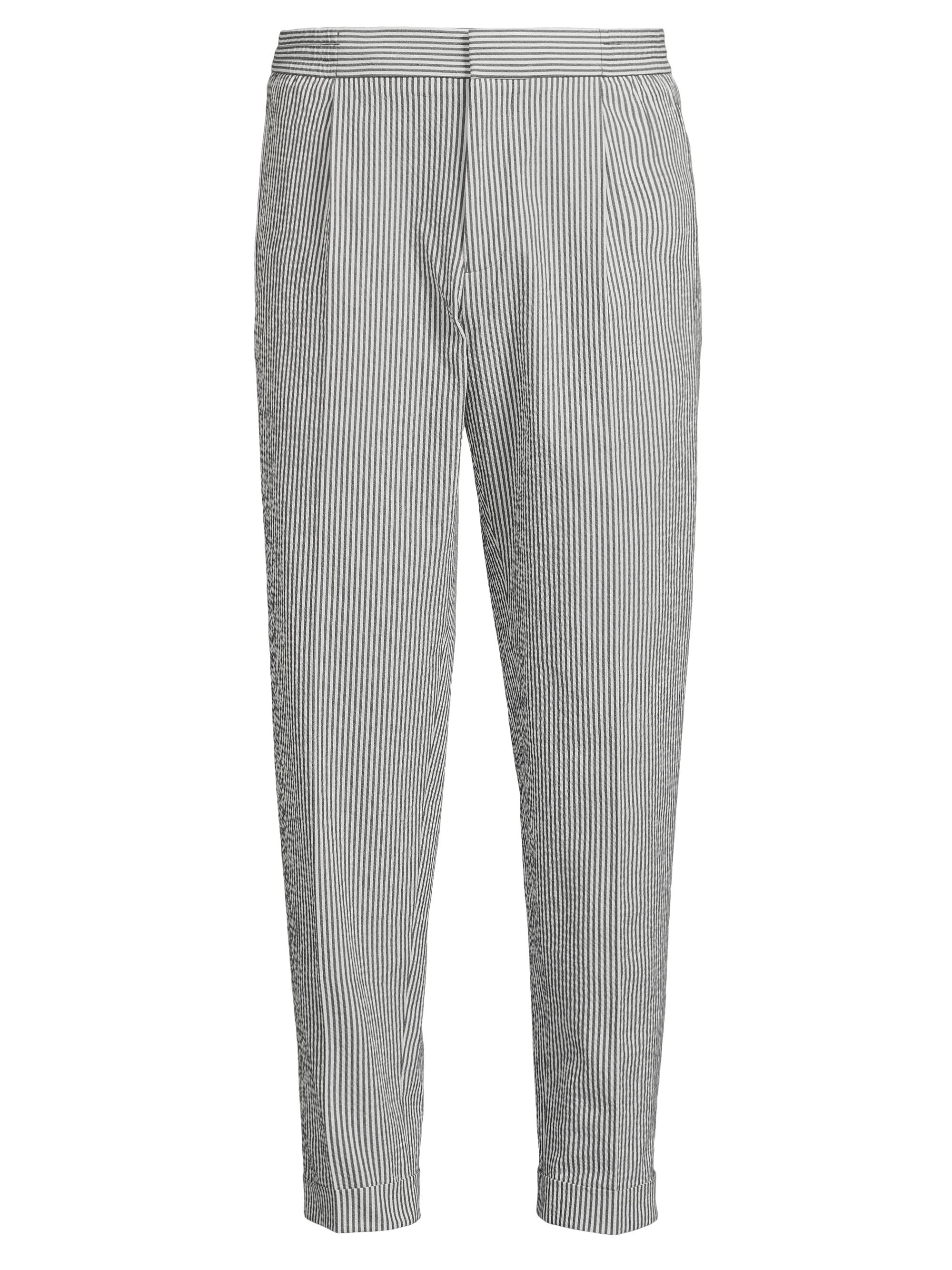 Reiss Men's Sail Pinstripe Seersucker Trousers - Navy White
