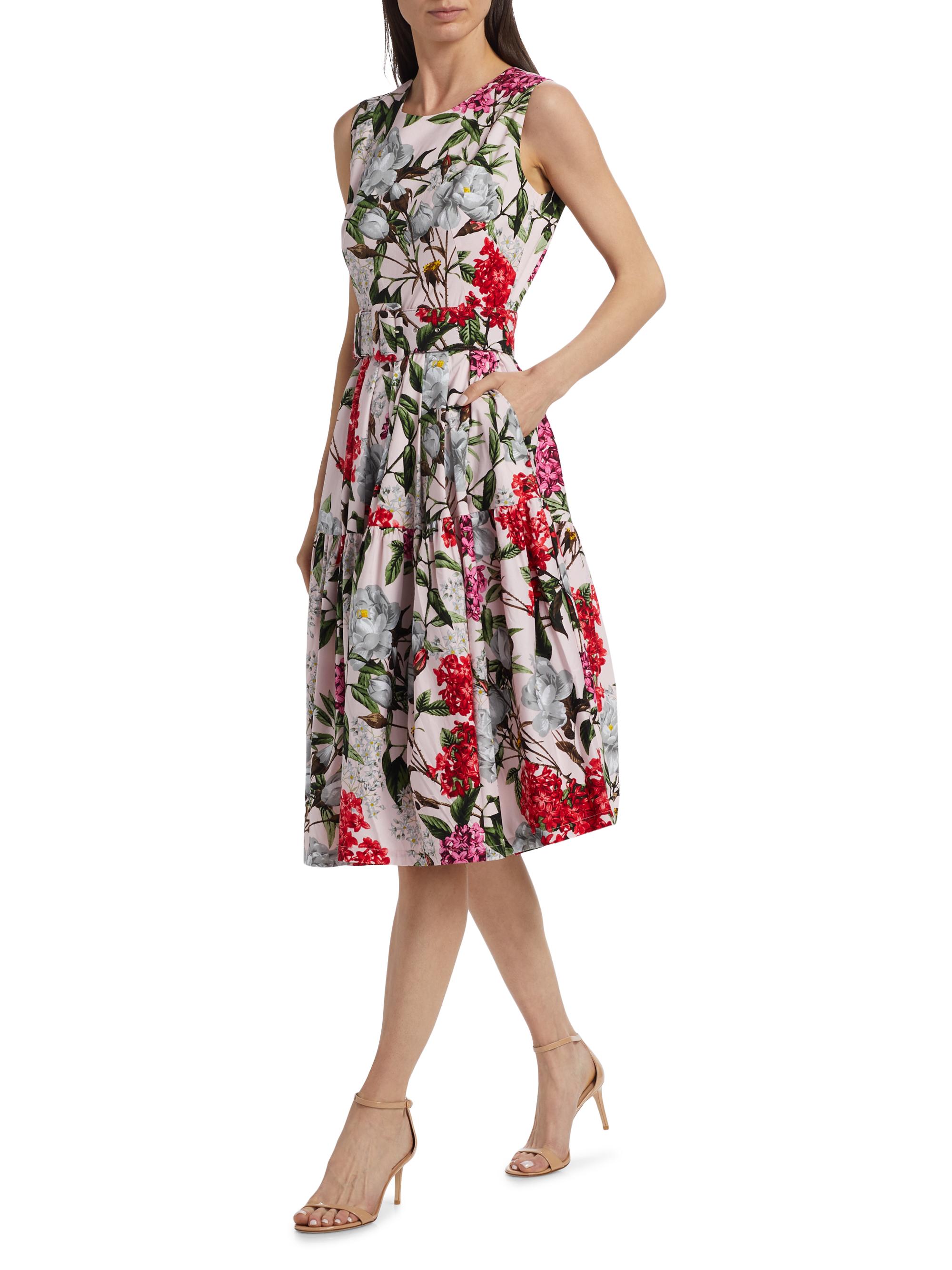 Samantha Sung Women's Rose Stretch Cotton Midi-Dress - Lilac Heaven Soft Pink