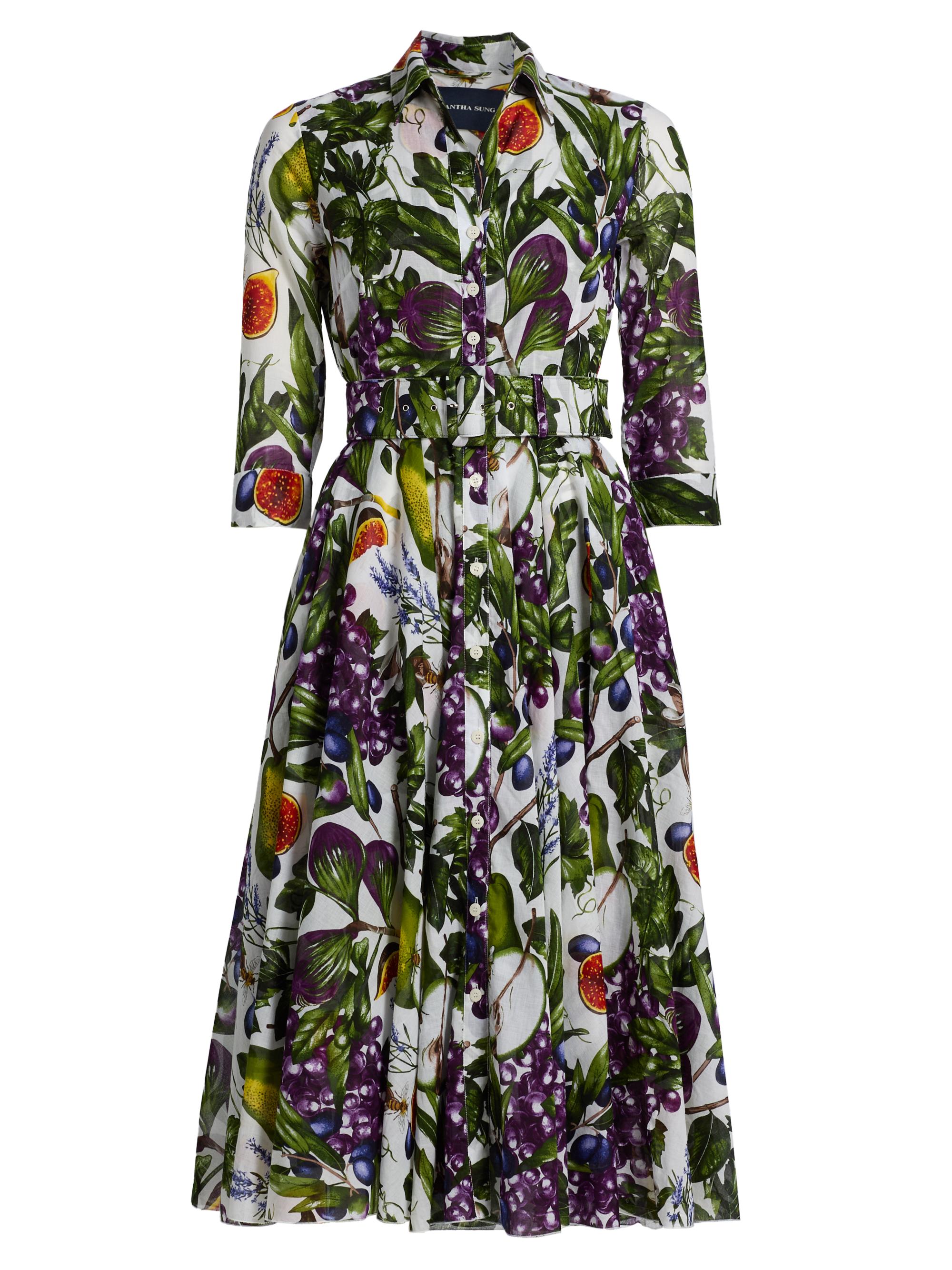 Samantha Sung Audrey Three-Quarter Sleeve Midi-Shirtdress