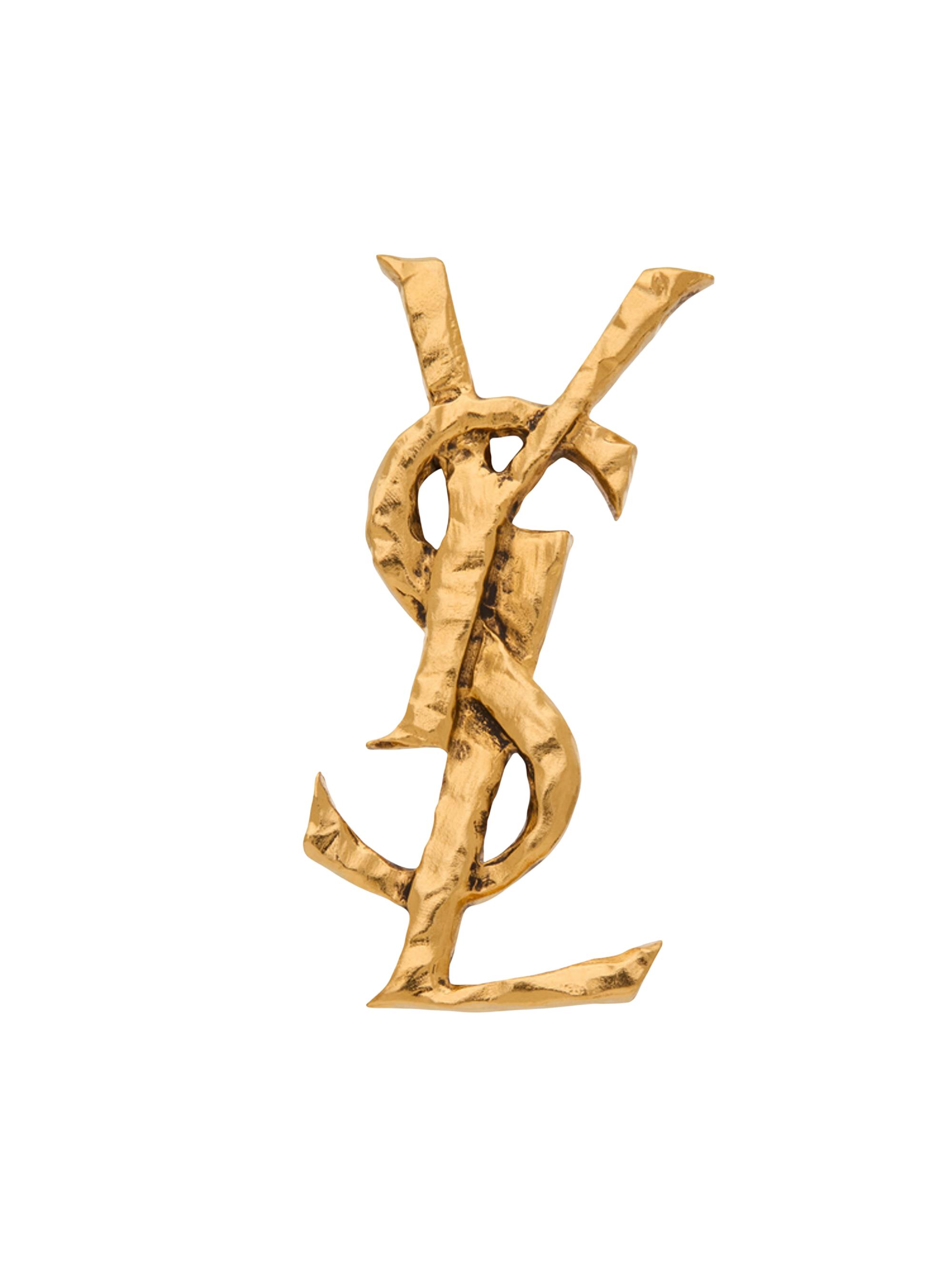 Saint Laurent Women's Cassandre Earring in Metal - Brass Gold