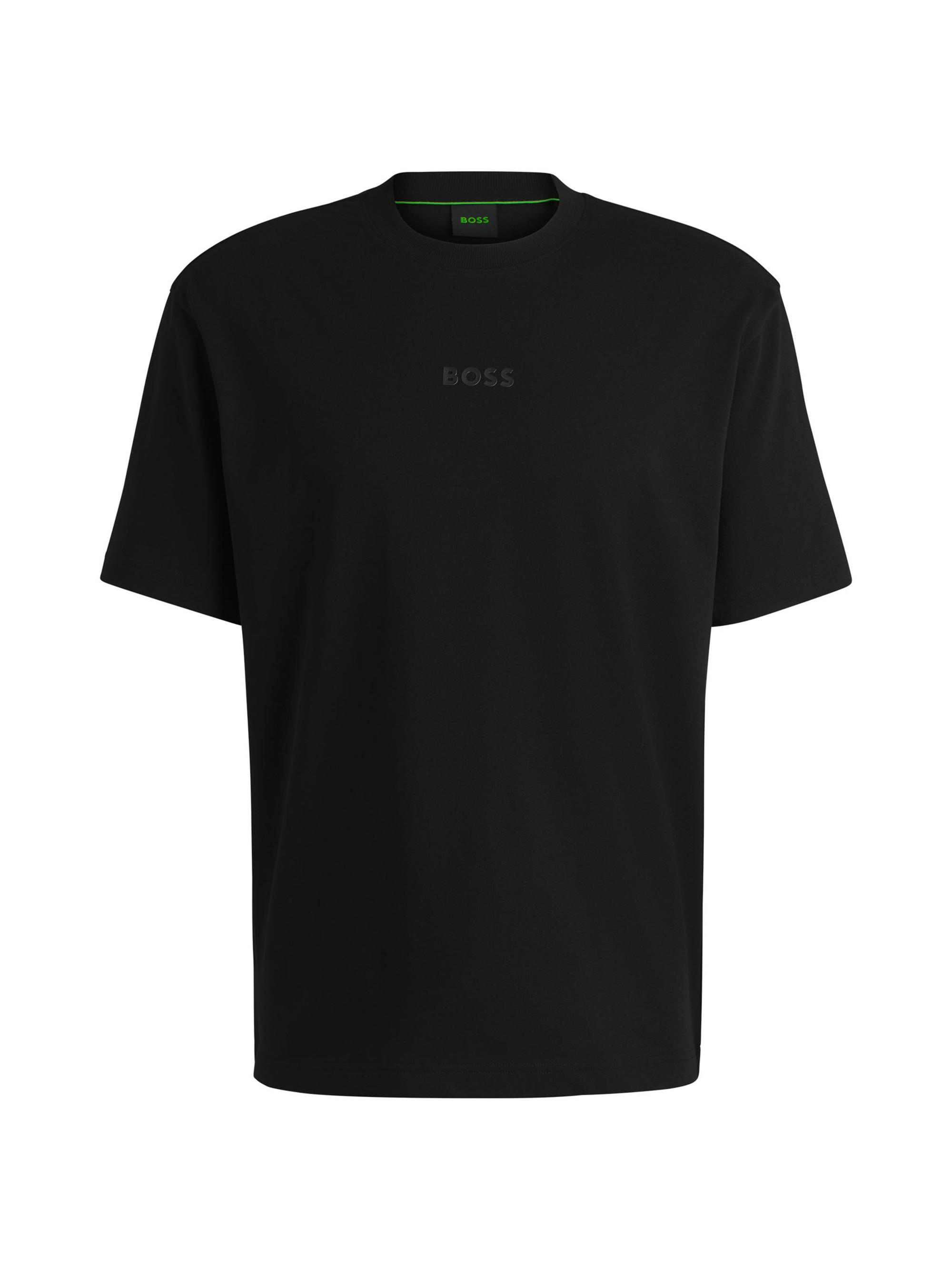 BOSS Men's Cotton-Jersey T-Shirt with Tonal Logo - Black