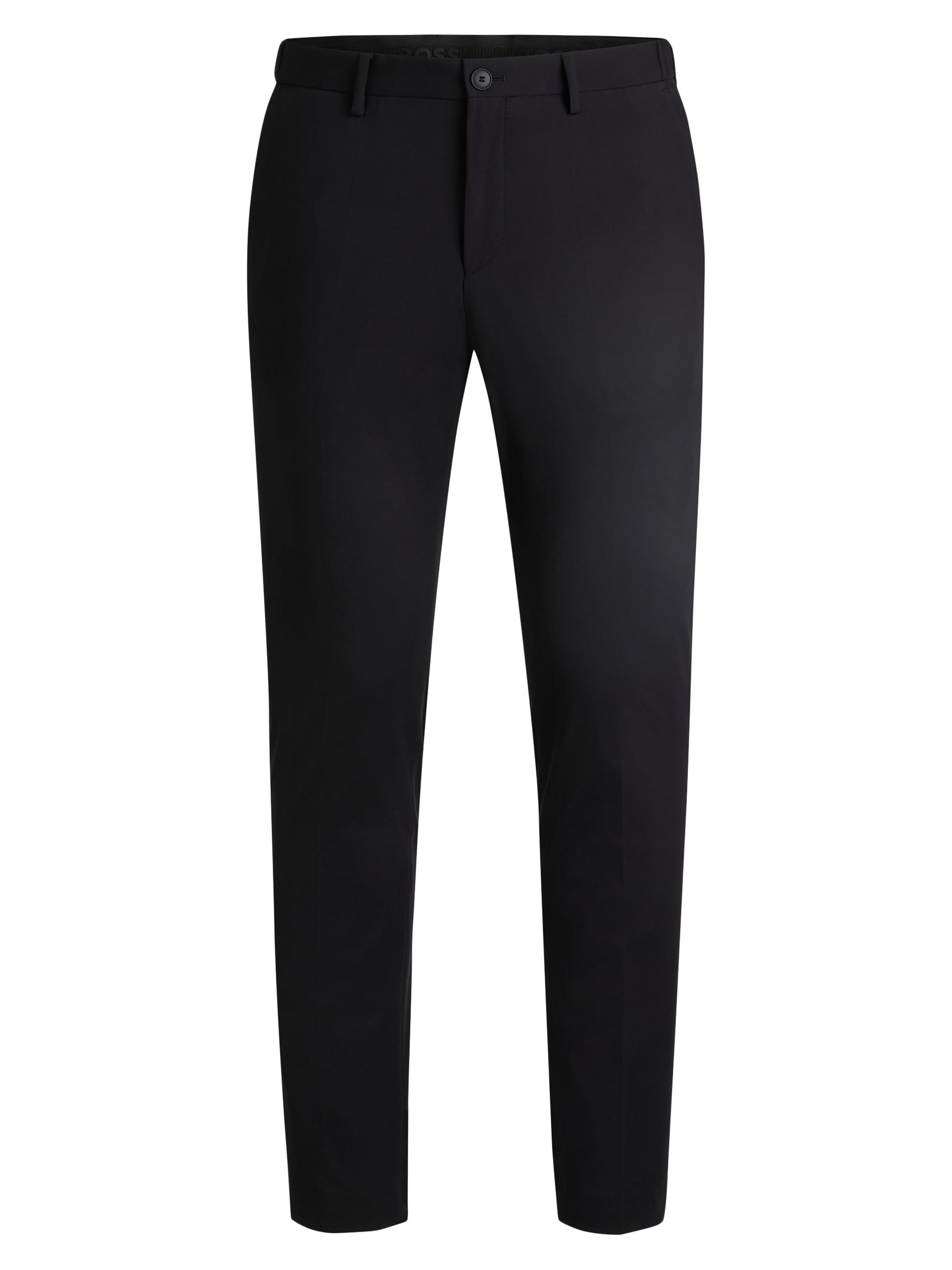 BOSS Men's Slim Fit Trousers in Performance Stretch Jersey - Black