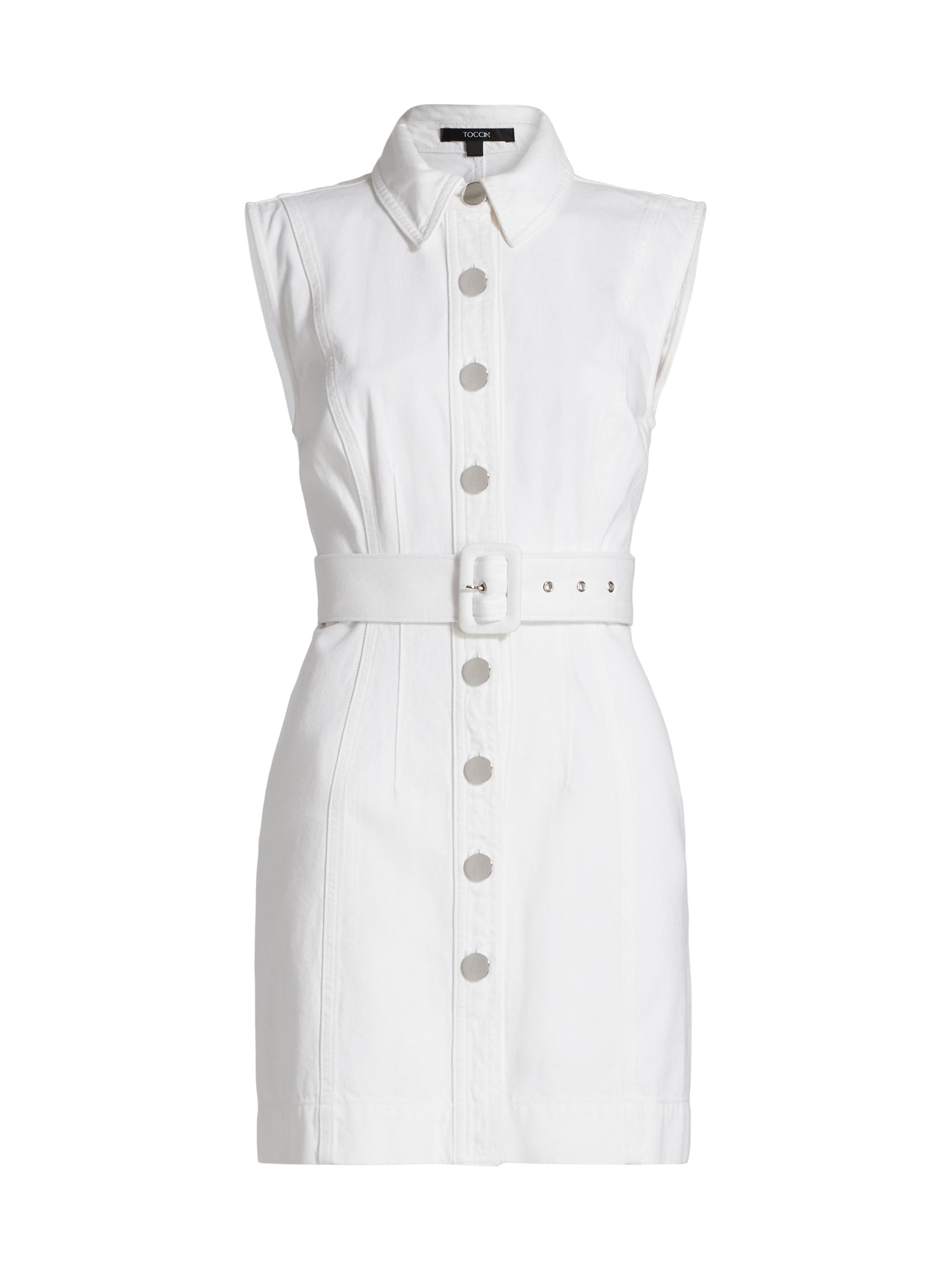 Toccin Women's Miley Cotton Button-Front Minidress - Optic