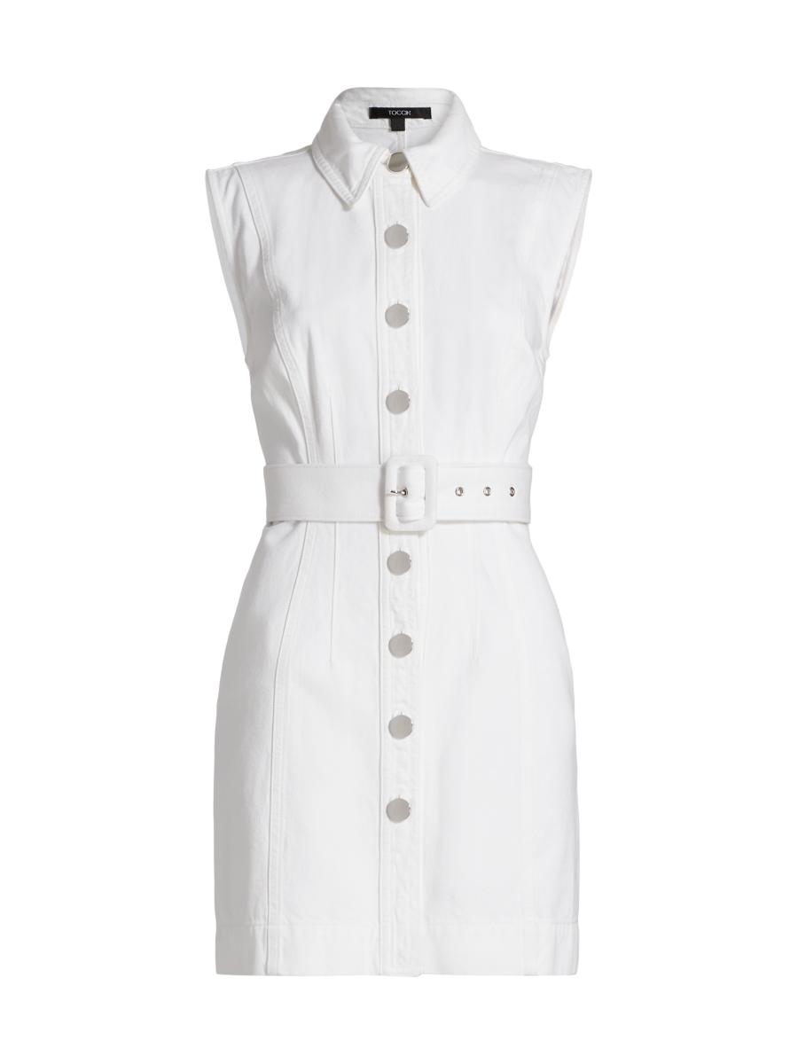 Toccin Women's Miley Cotton Button-front Minidress In Blue