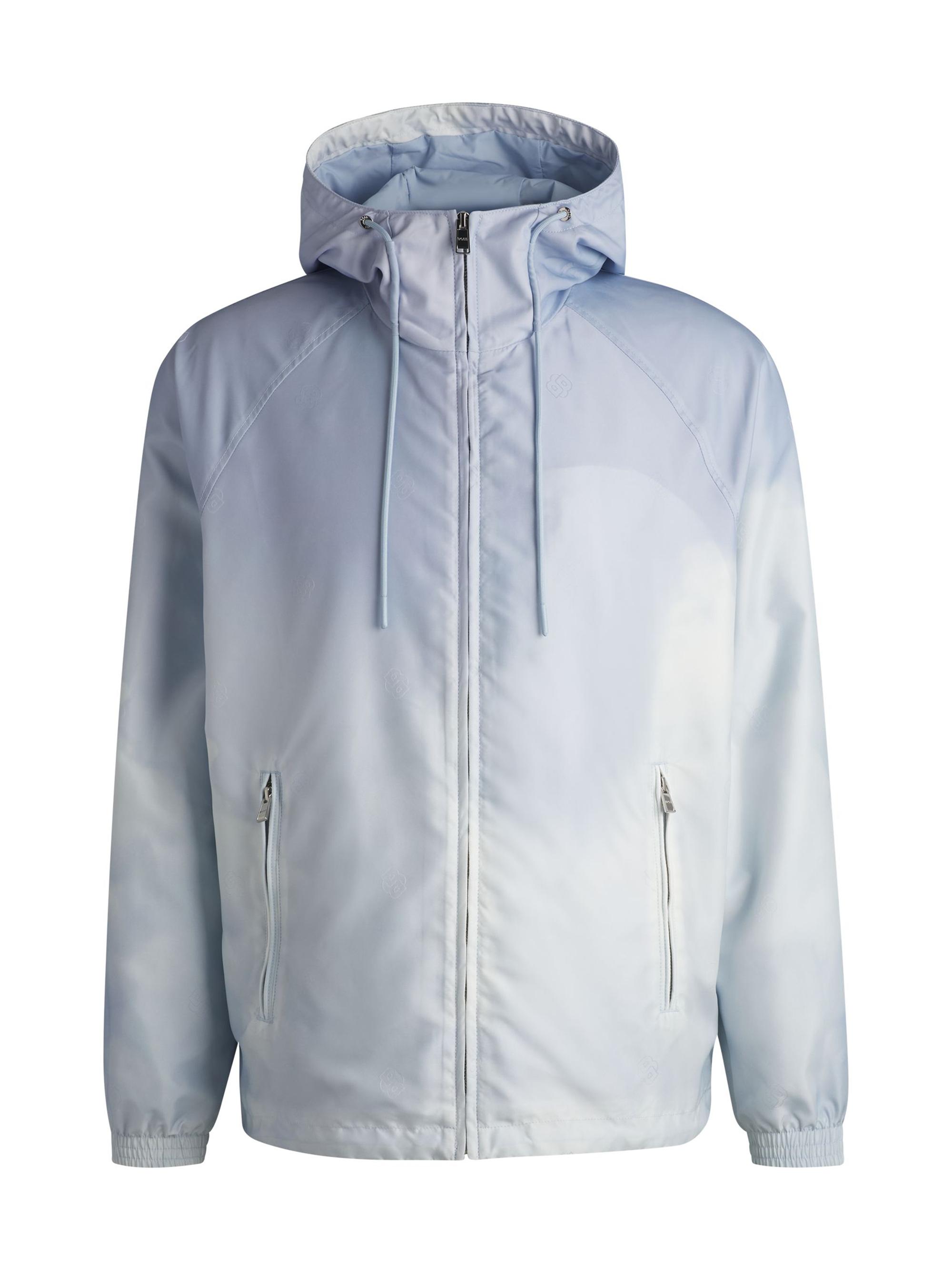 BOSS Men's Water Repellent Jacket with Cloud Artwork - Light Blue