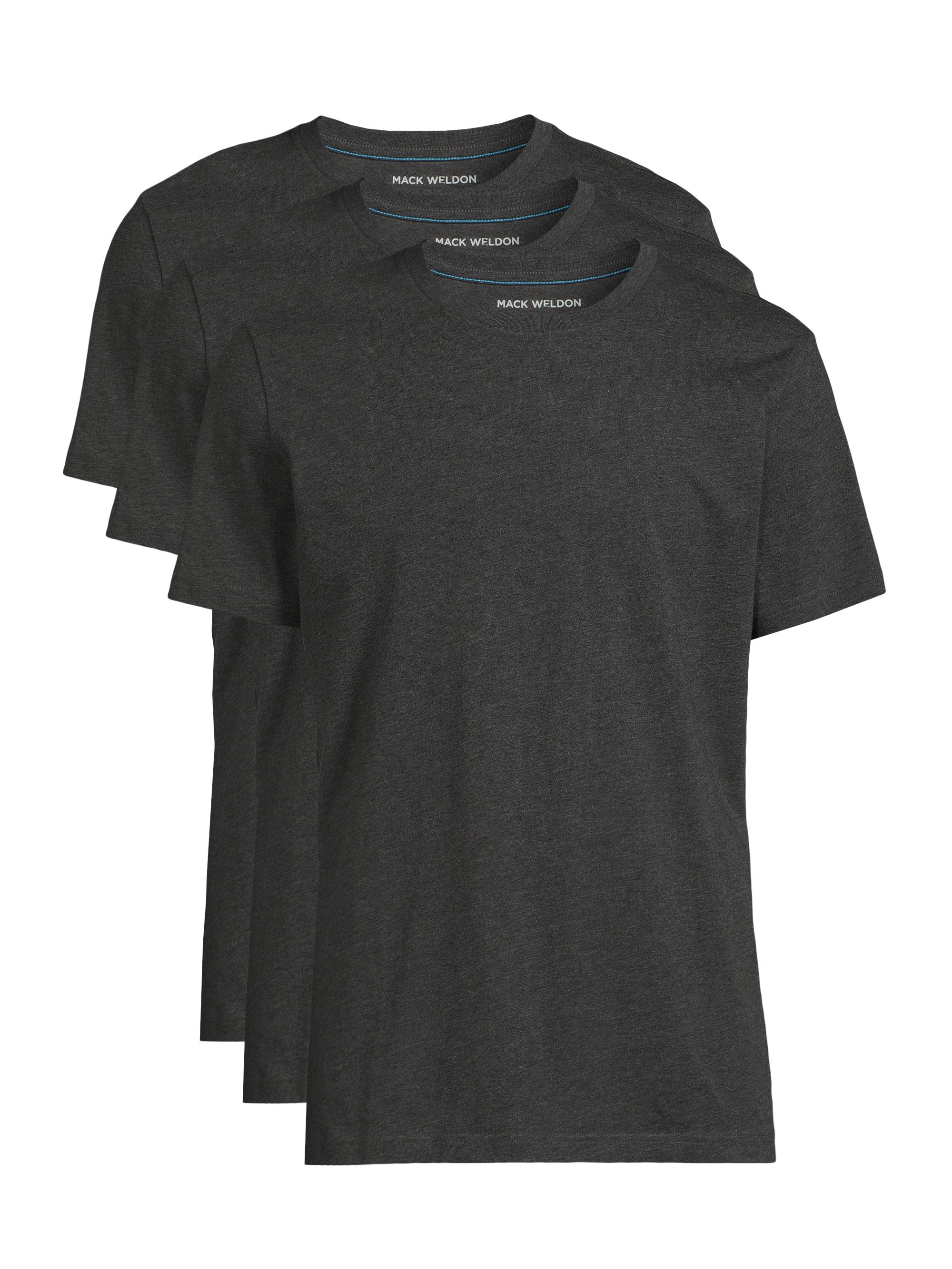 Mack Weldon Men's 3-Pack Cotton Crewneck T-Shirt - Charcoal Heather