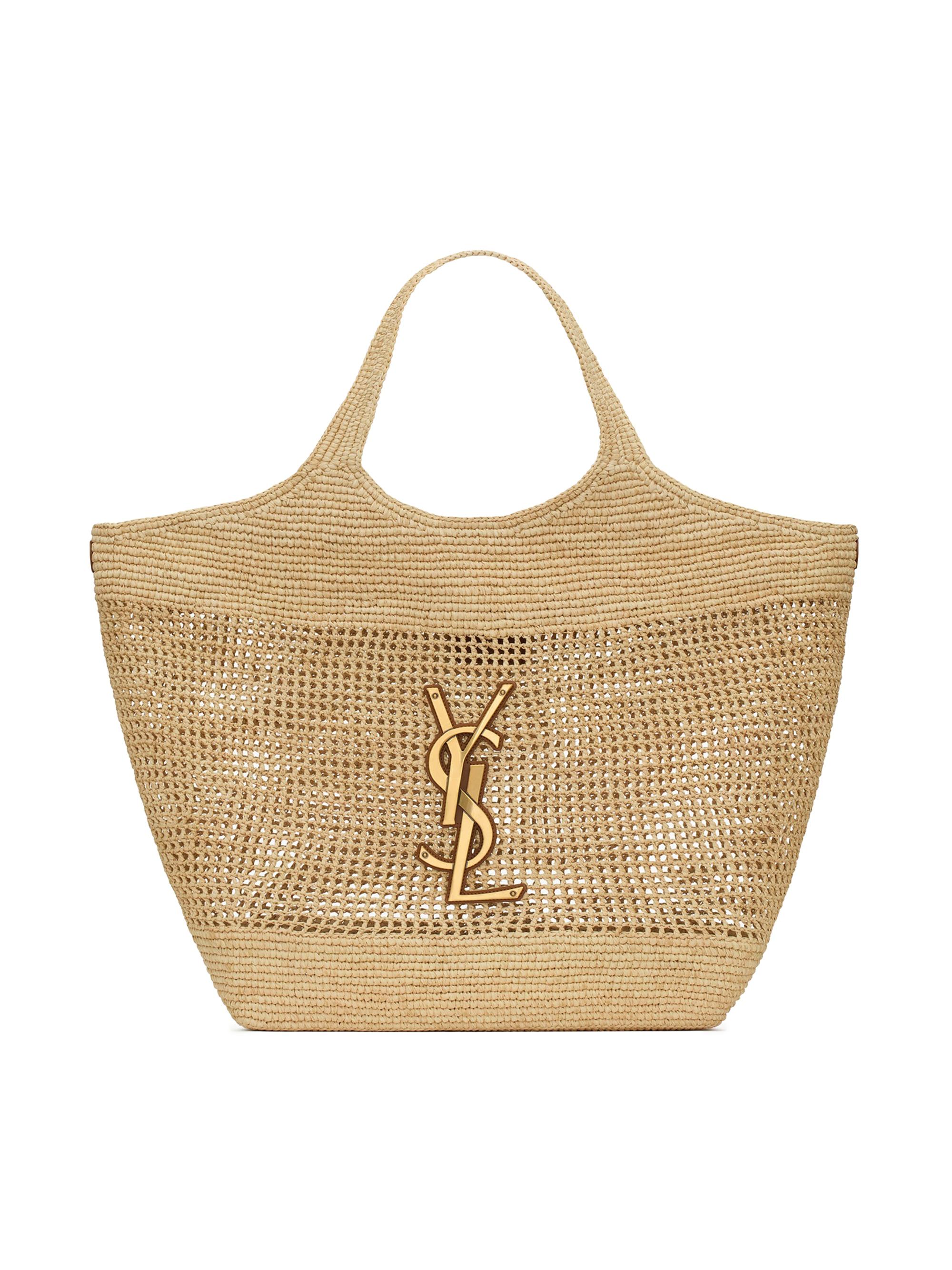 Saint Laurent Panier Small Shoulder Bag in Raffia | Saks Fifth Avenue