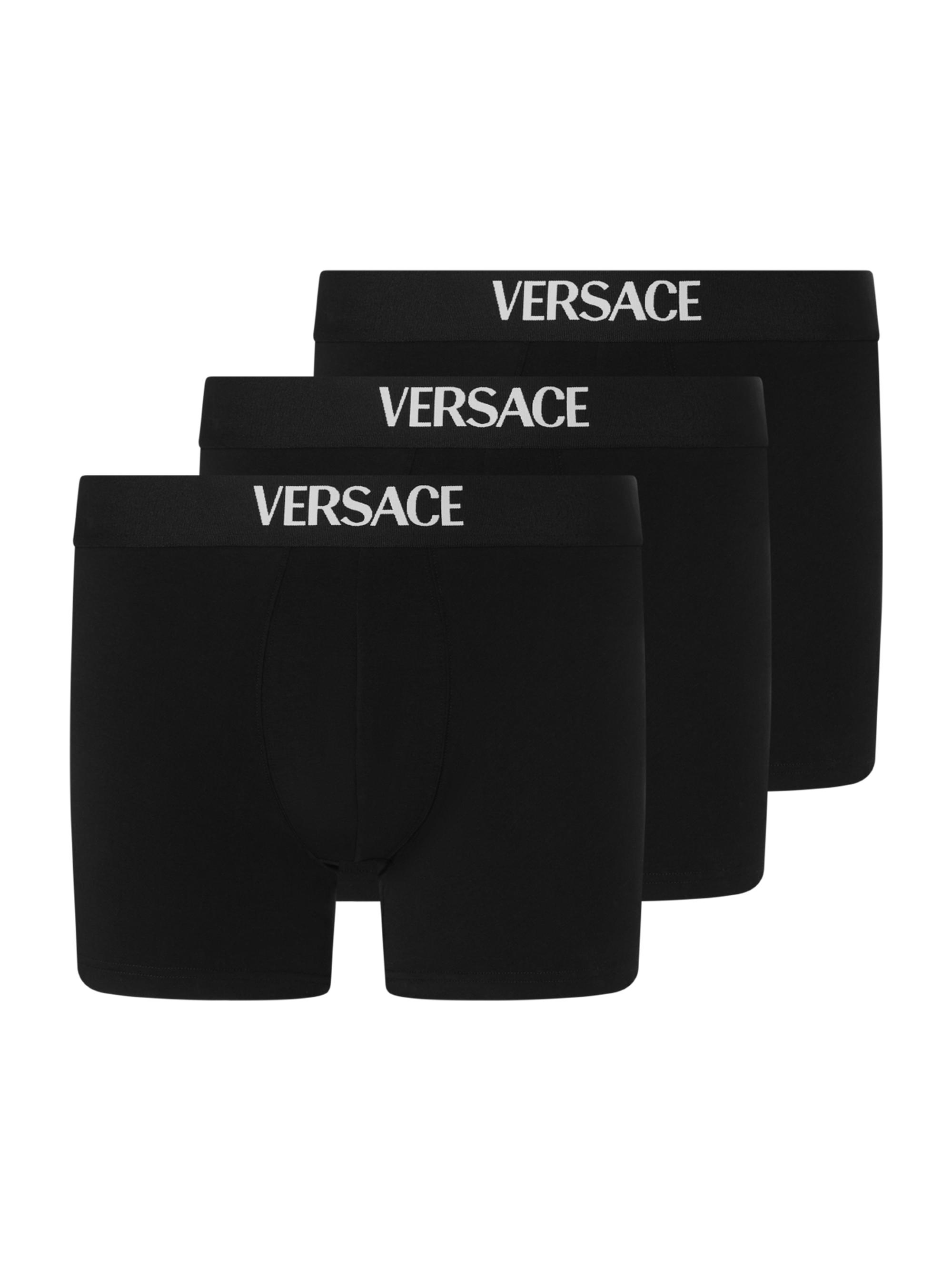 VERSACE ボクサーパンツ/Black 2枚セット VERSACE ボクサーパンツ/Black 2枚セット Versace ロゴ ボクサーパンツ
