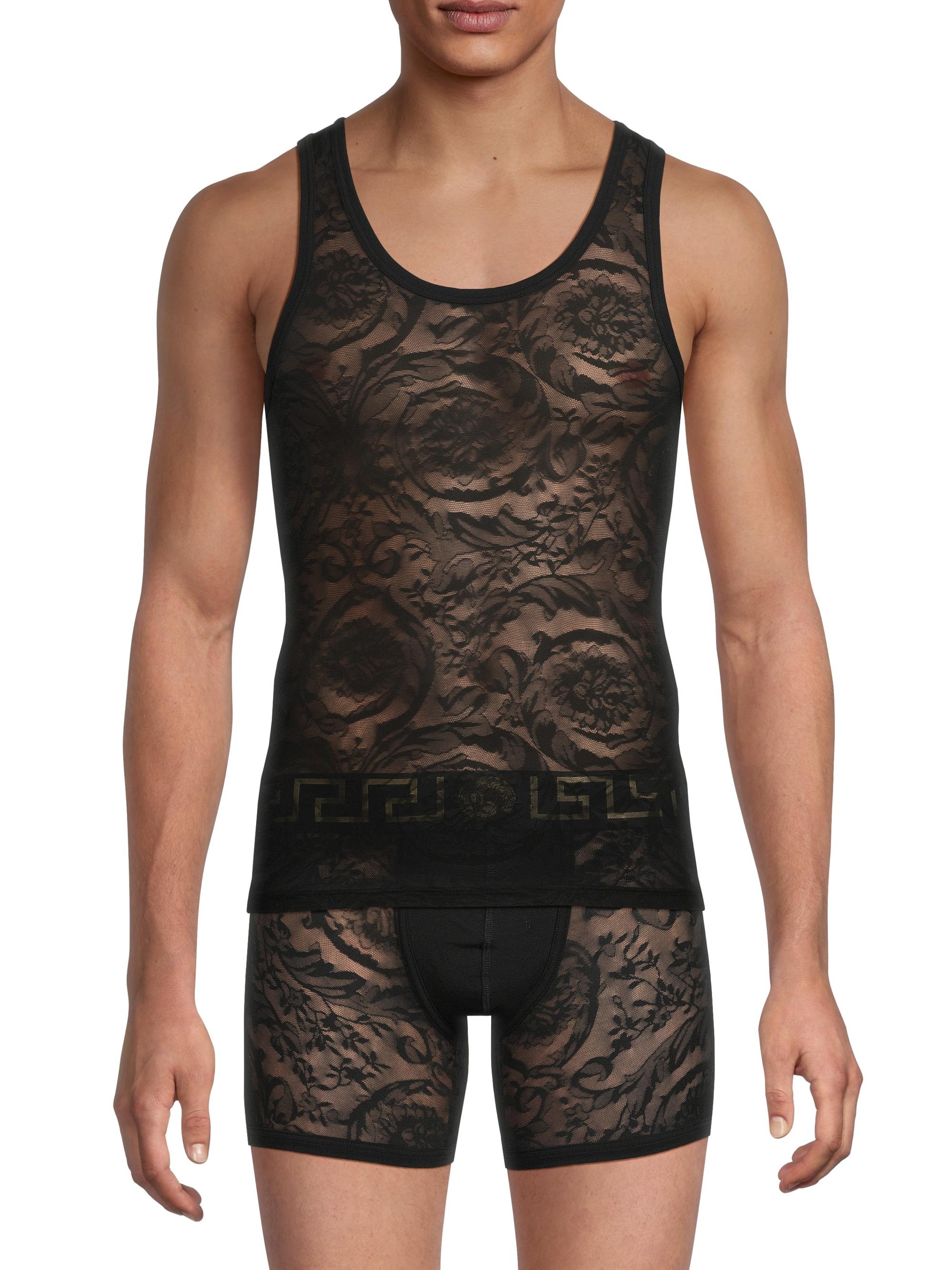 Versace Barocco Sheer Lace Tank | Saks Fifth Avenue