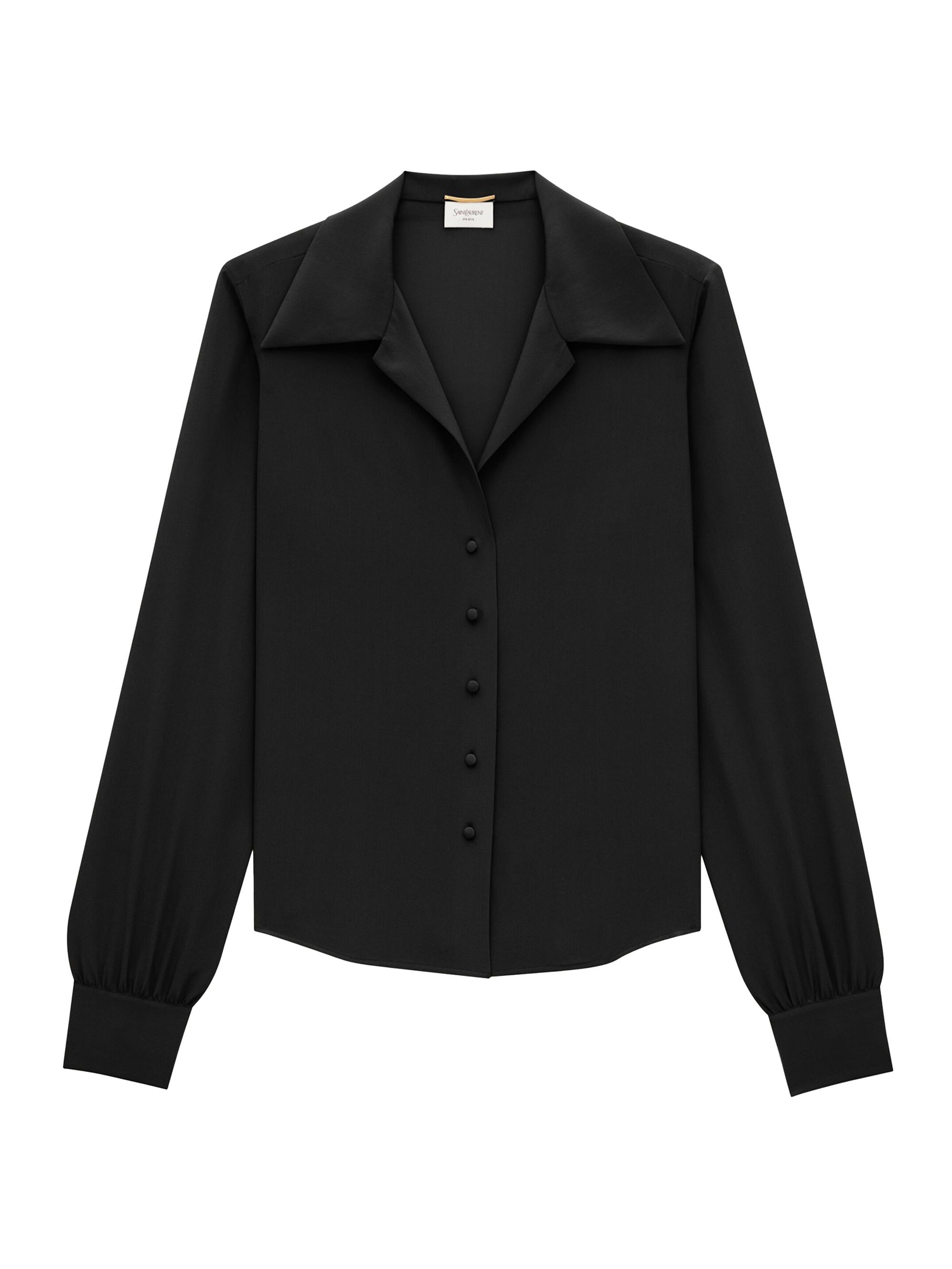 Saint Laurent Wrap-Over Top in Jersey | Saks Fifth Avenue