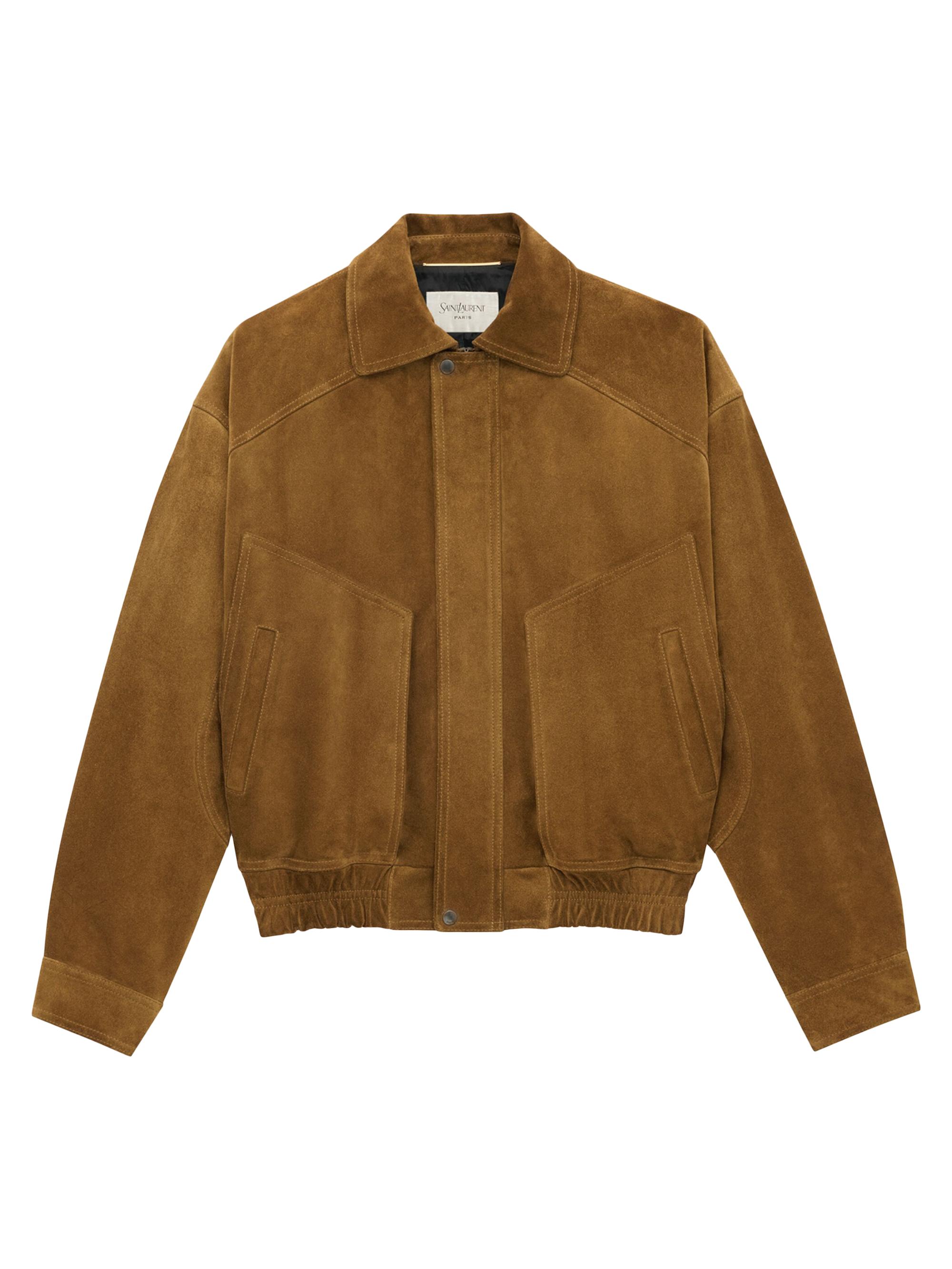Saint Laurent Women's Bomber Jacket in Suede - Brun