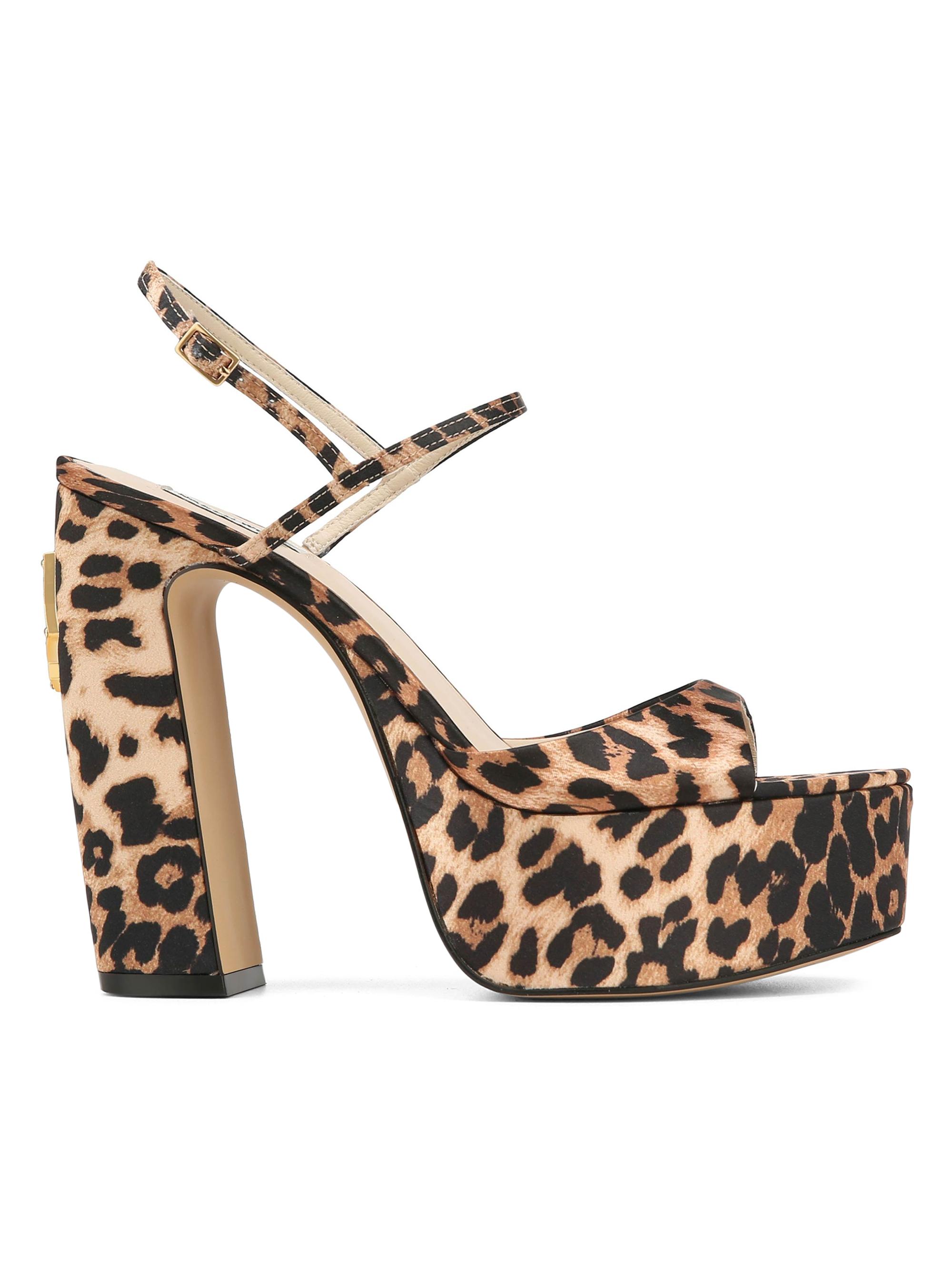 Naked Wolfe Women's Fire Satin Heels - Leopard