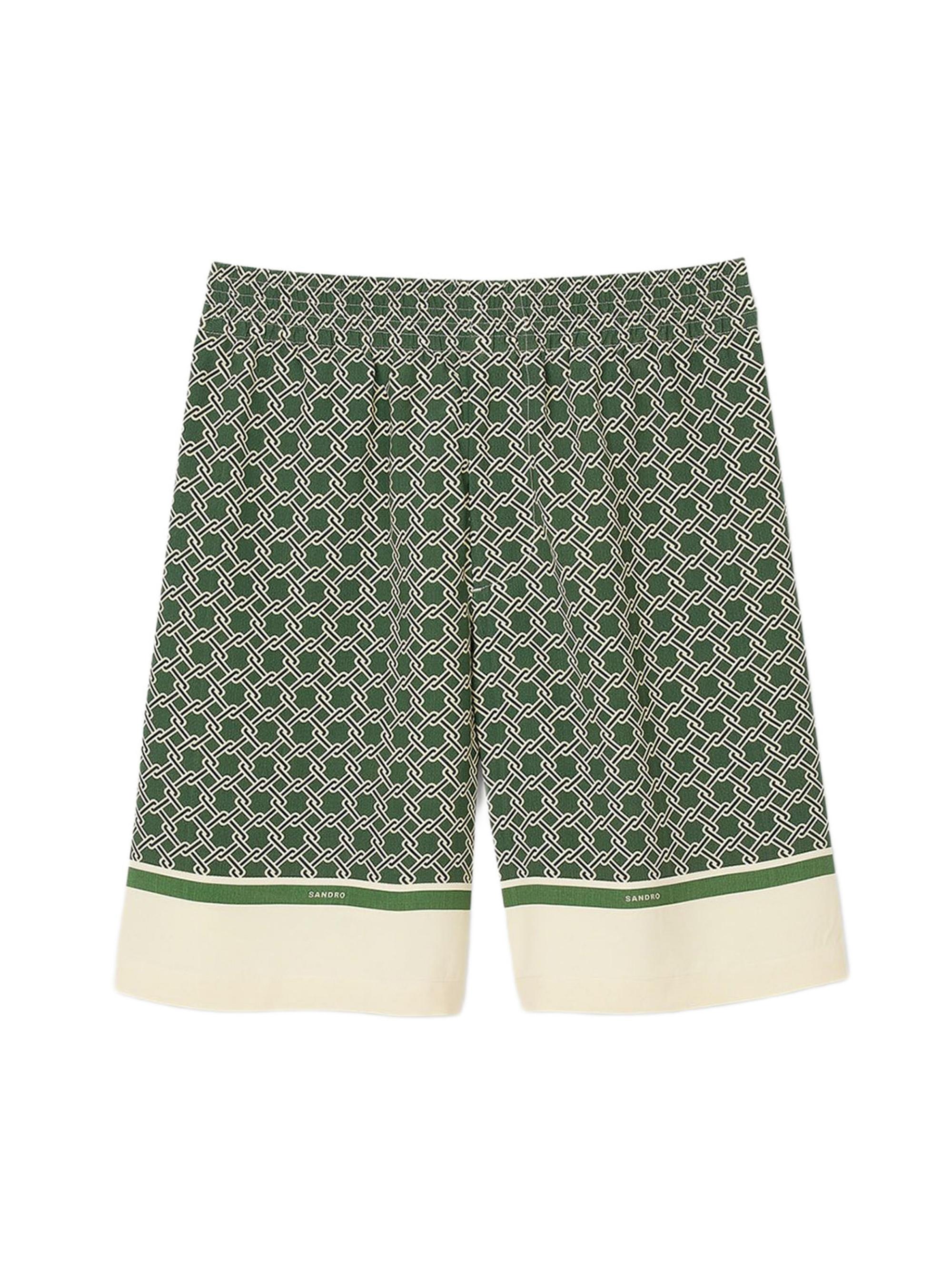 Sandro Men's Patterned Flowy Bermuda Shorts - Super Green