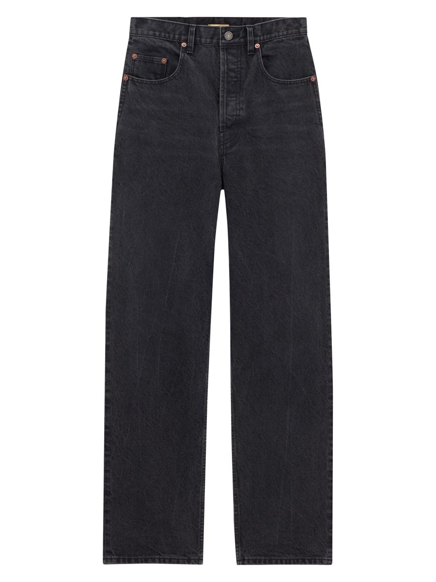 Saint Laurent Women's Carrot-fit Jeans In Used Paris Denim In Black