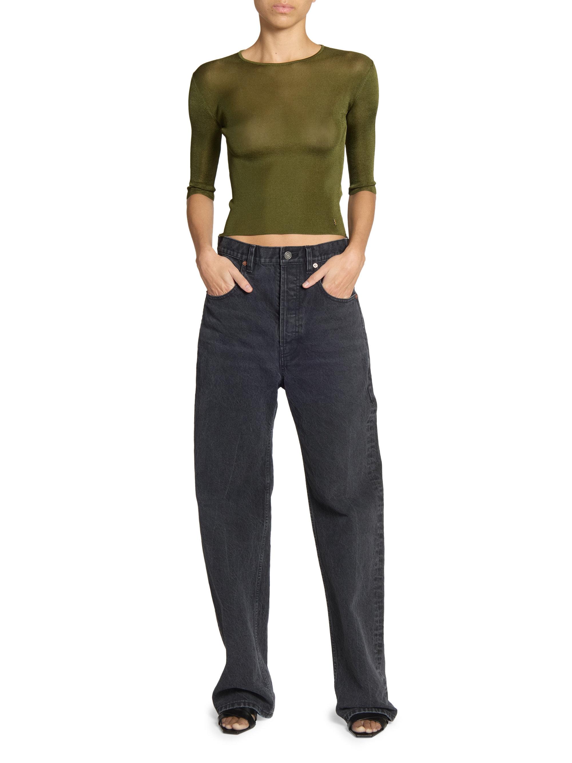 Saint Laurent Carrot-Fit Jeans in Used Paris Denim | Saks Fifth Avenue