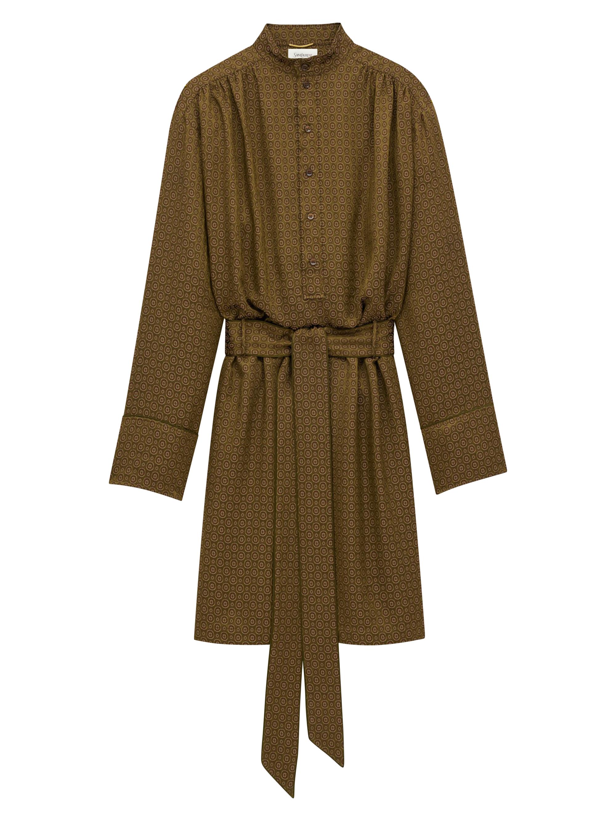 Saint Laurent Women's Dress in Medallion Jacquard - Ocre