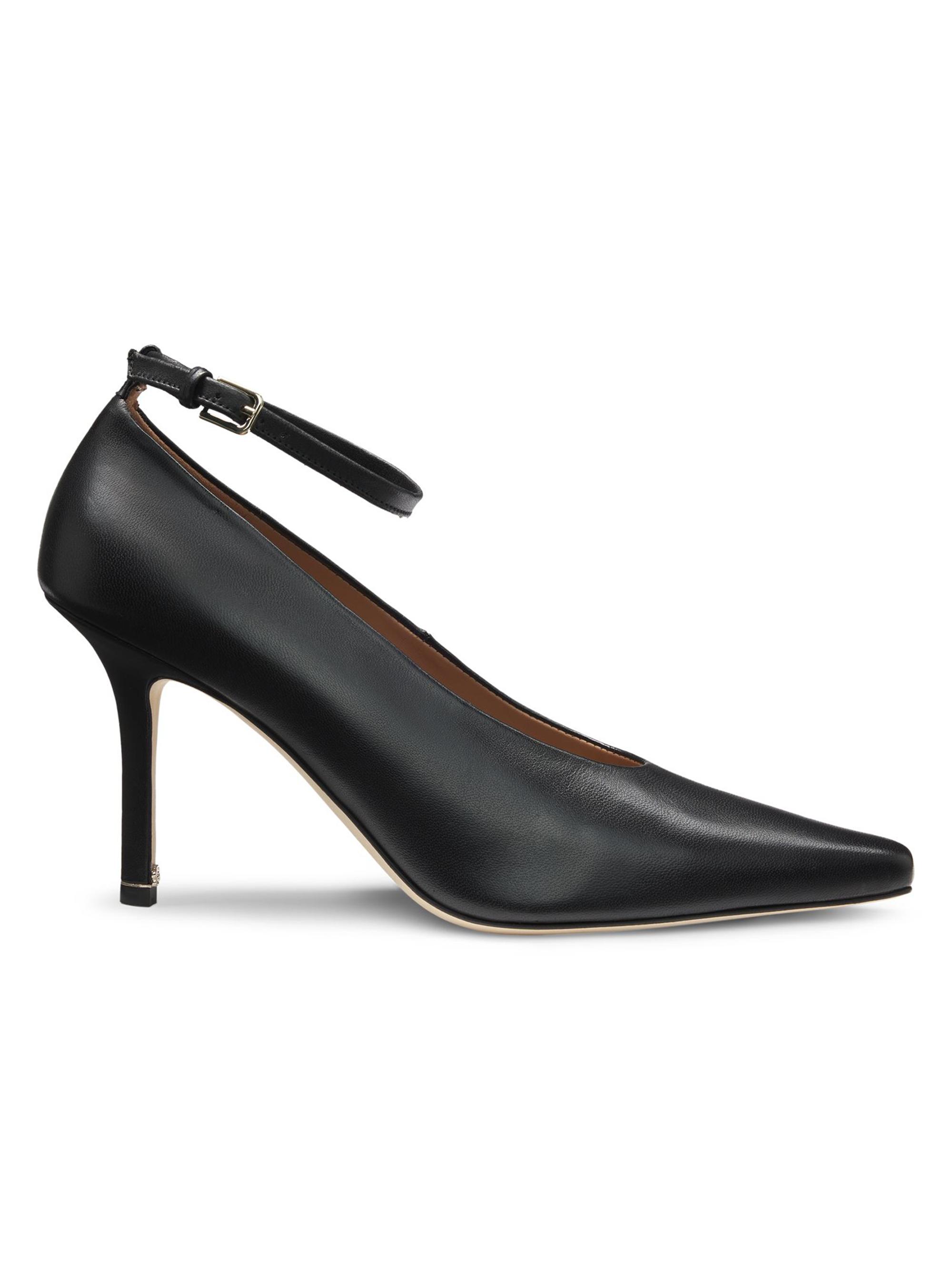 BOSS Women's Nappa-Leather Pumps with Ankle Strap - Black