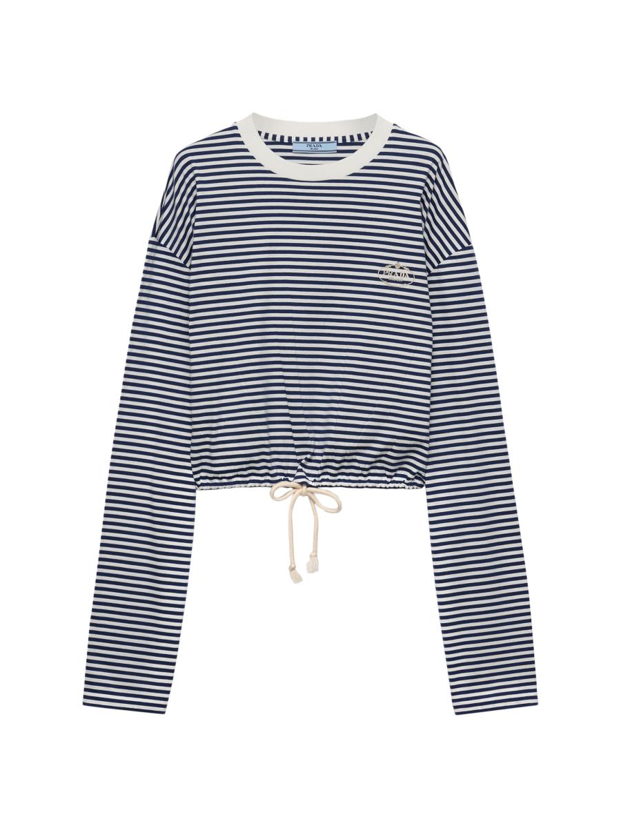 Prada Long-Sleeved Striped Jersey T-Shirt | Saks Fifth Avenue