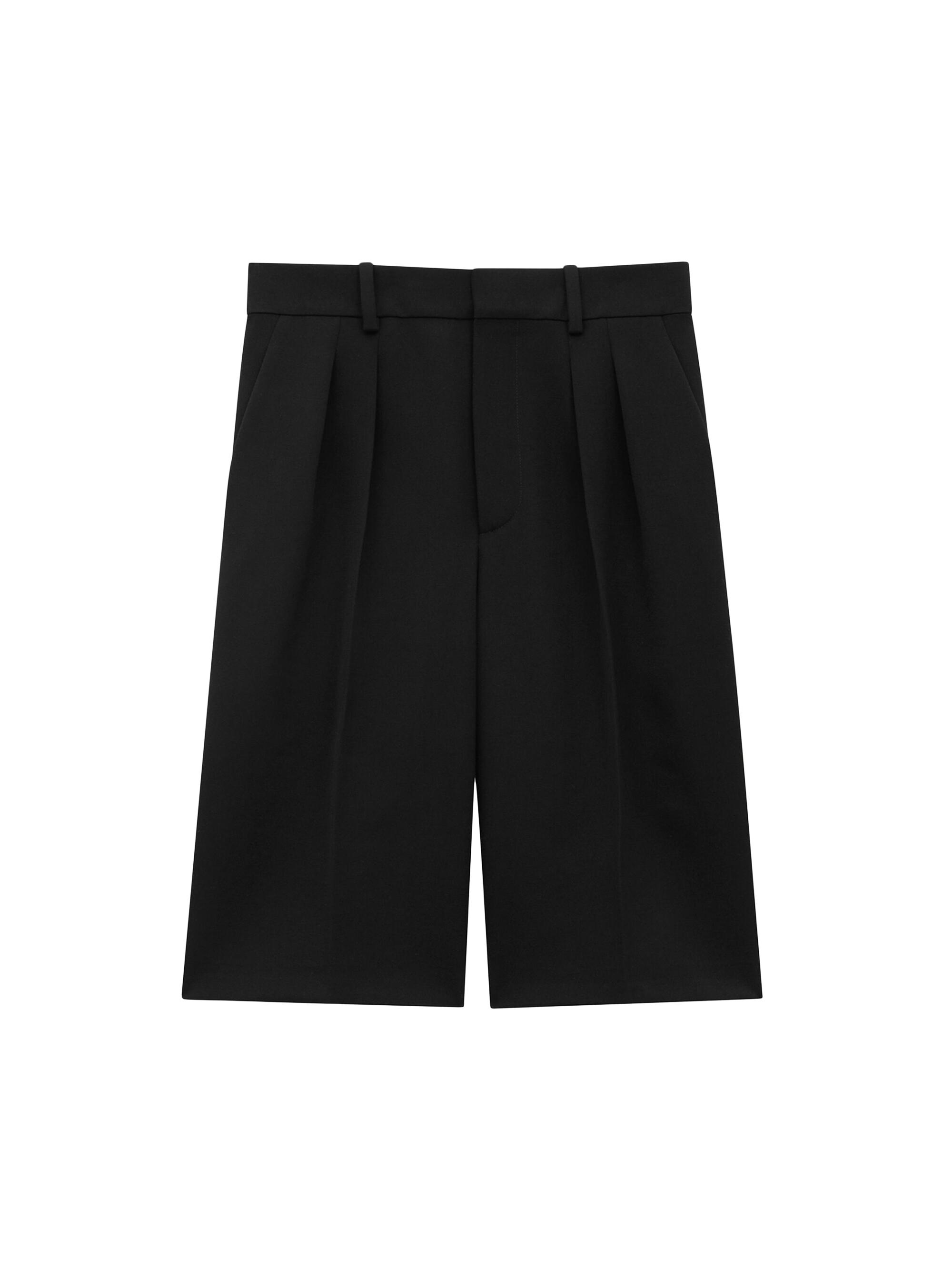 Saint Laurent Women's Bermuda Shorts in Grain De Poudre - Black