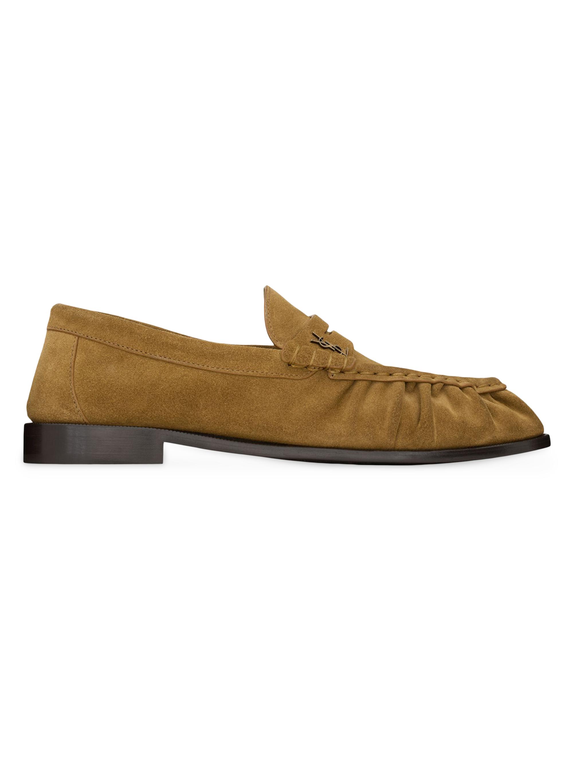 Saint Laurent Women's Le Loafers Supple in Suede - Cognac