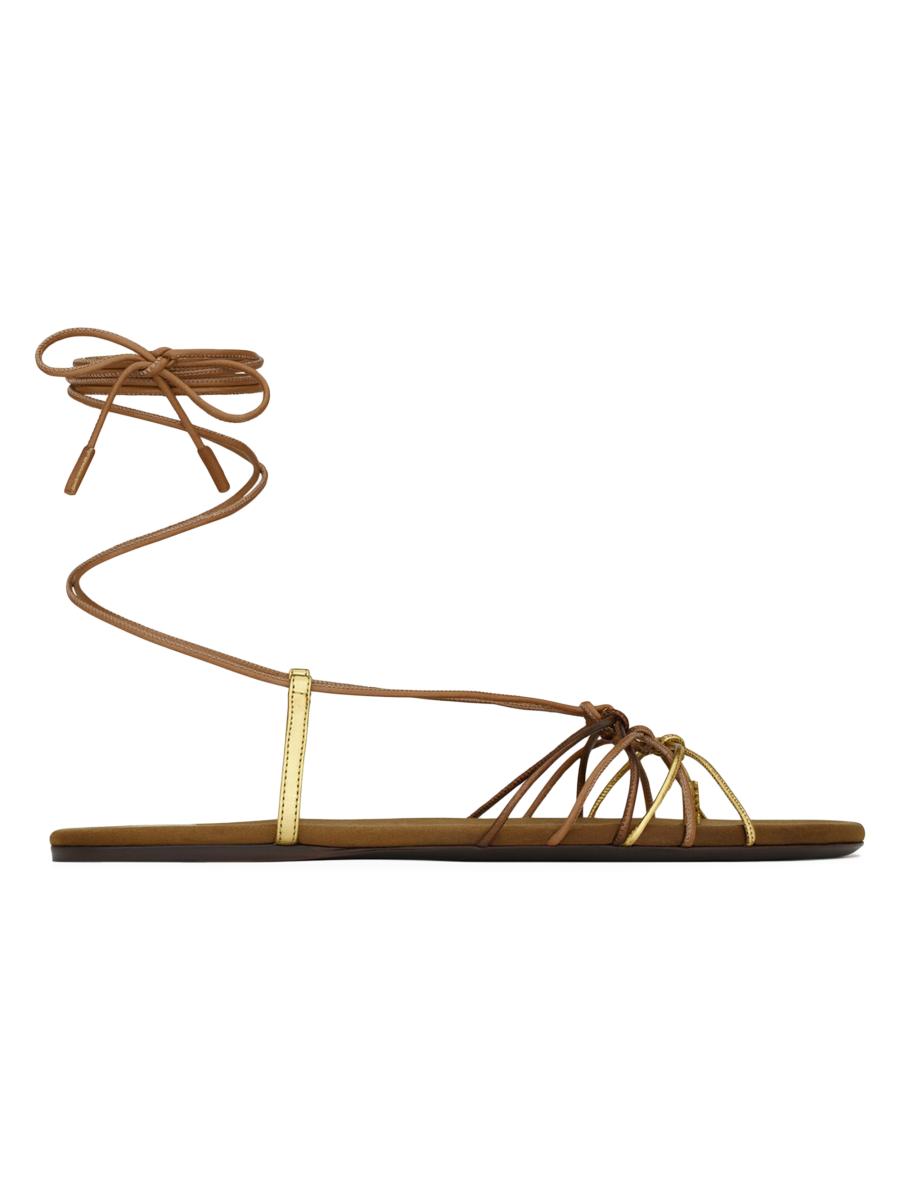 【Saint Laurent】BABYLONE 05 SAN NAP GI/GR GR P◆820656AADXX BABYLONE sandals in smooth leather | Saint Laurent | YSL US