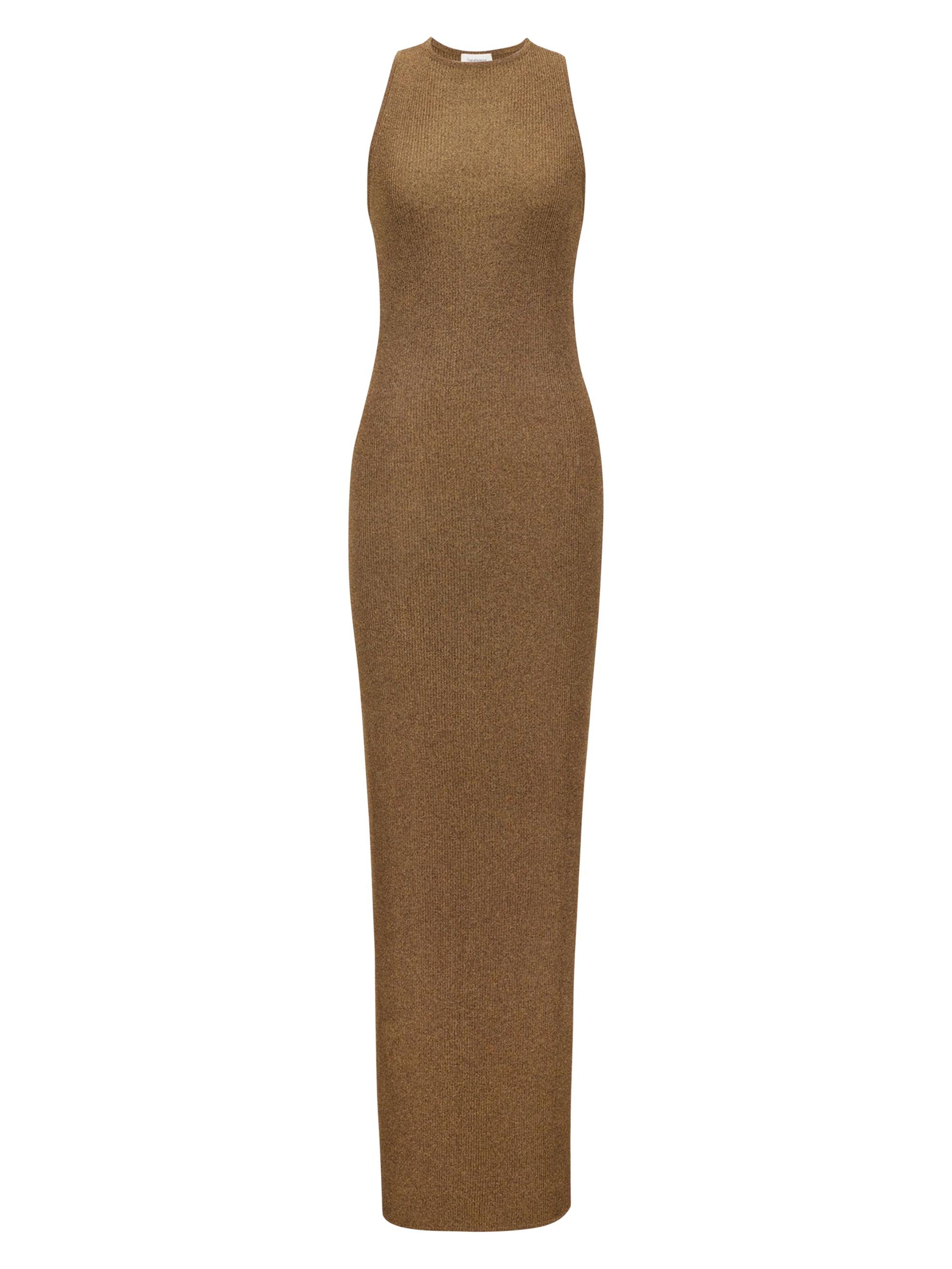 Saint Laurent Women's Racerback Dress in Lamã Rib Knit - Noir