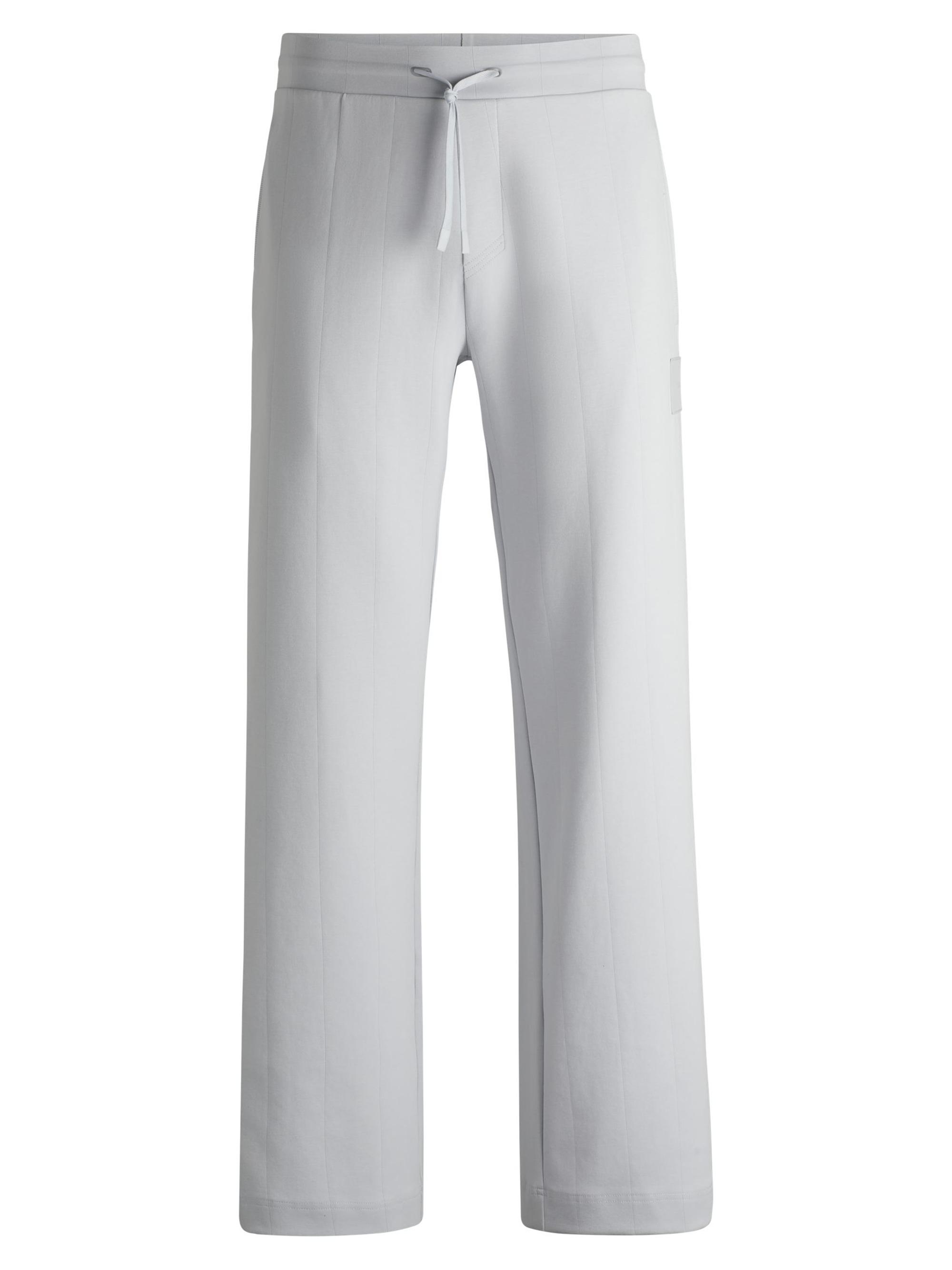 BOSS Men's Tracksuit Bottoms in a Drop-Needle Cotton - Grey