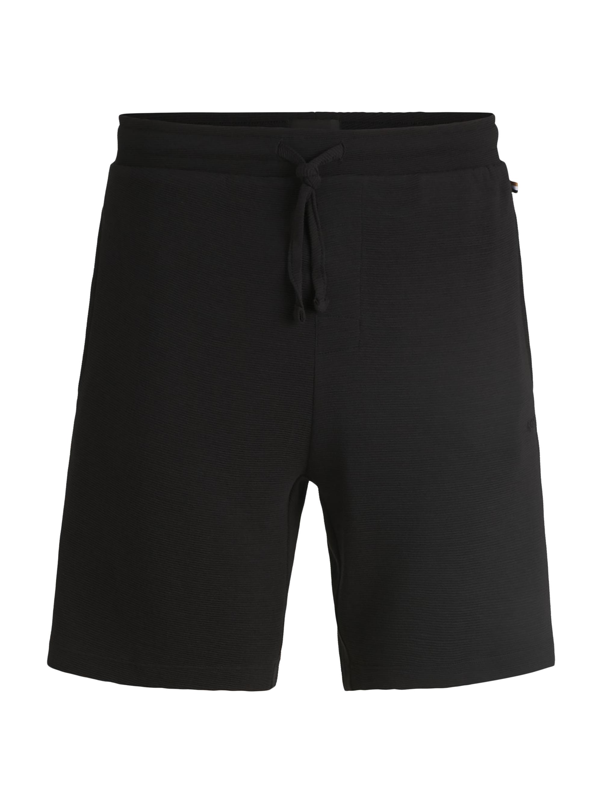 BOSS Men's Stretch-Jersey Pajama Shorts with Embroidered Logo - Black