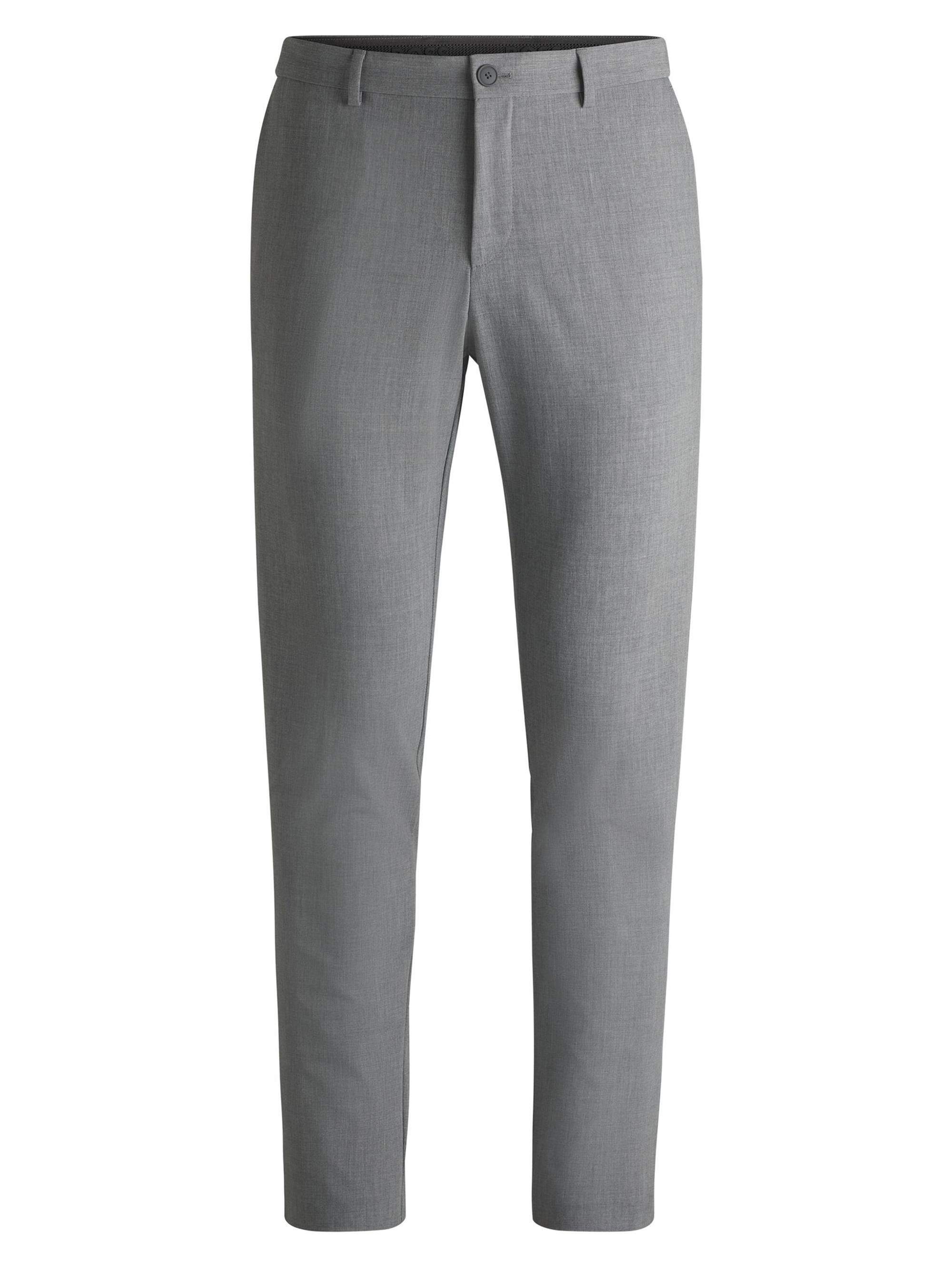 BOSS Men's Slim-Fit Trousers in Performance-Stretch Fabric - Grey