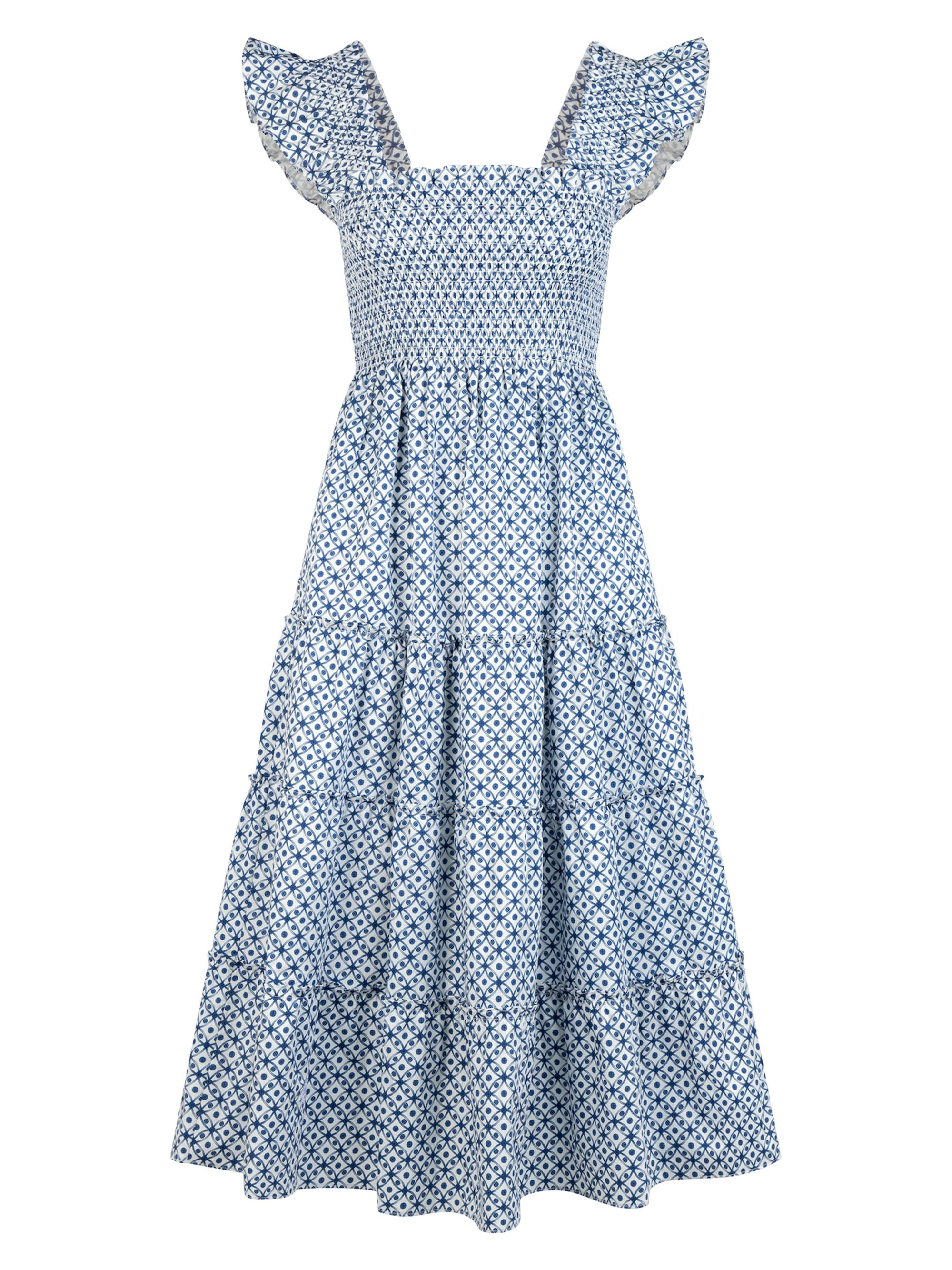 Hill House Home Women's The Ellie Nap Dress - Navy Circular Lattice