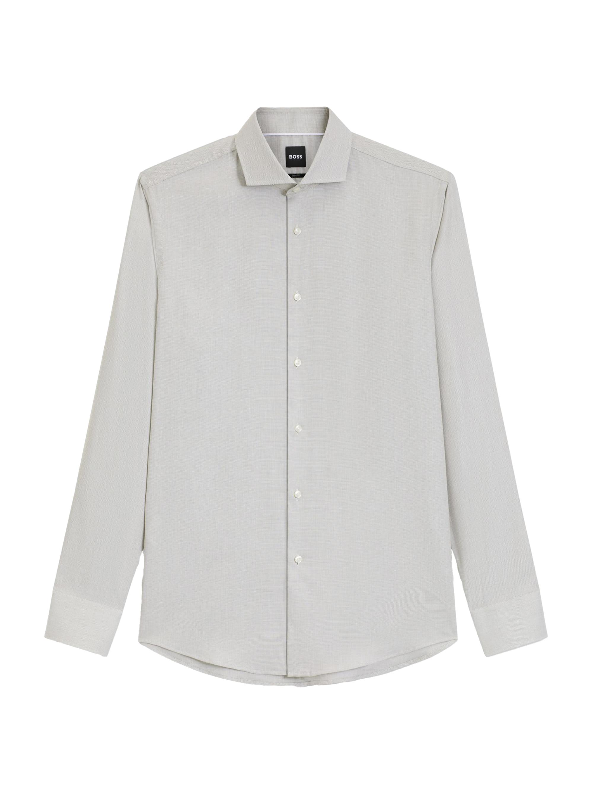 BOSS Men's Slim-Fit Shirt in a Structured Cotton Blend - Green