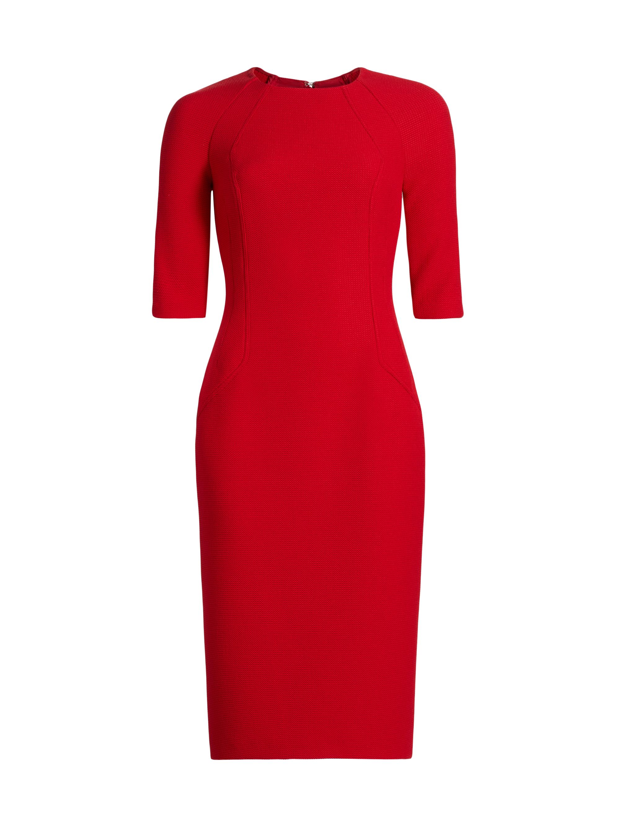 Talbot Runhof Women's Seamed Sheath Cocktail Dress - Scarlet