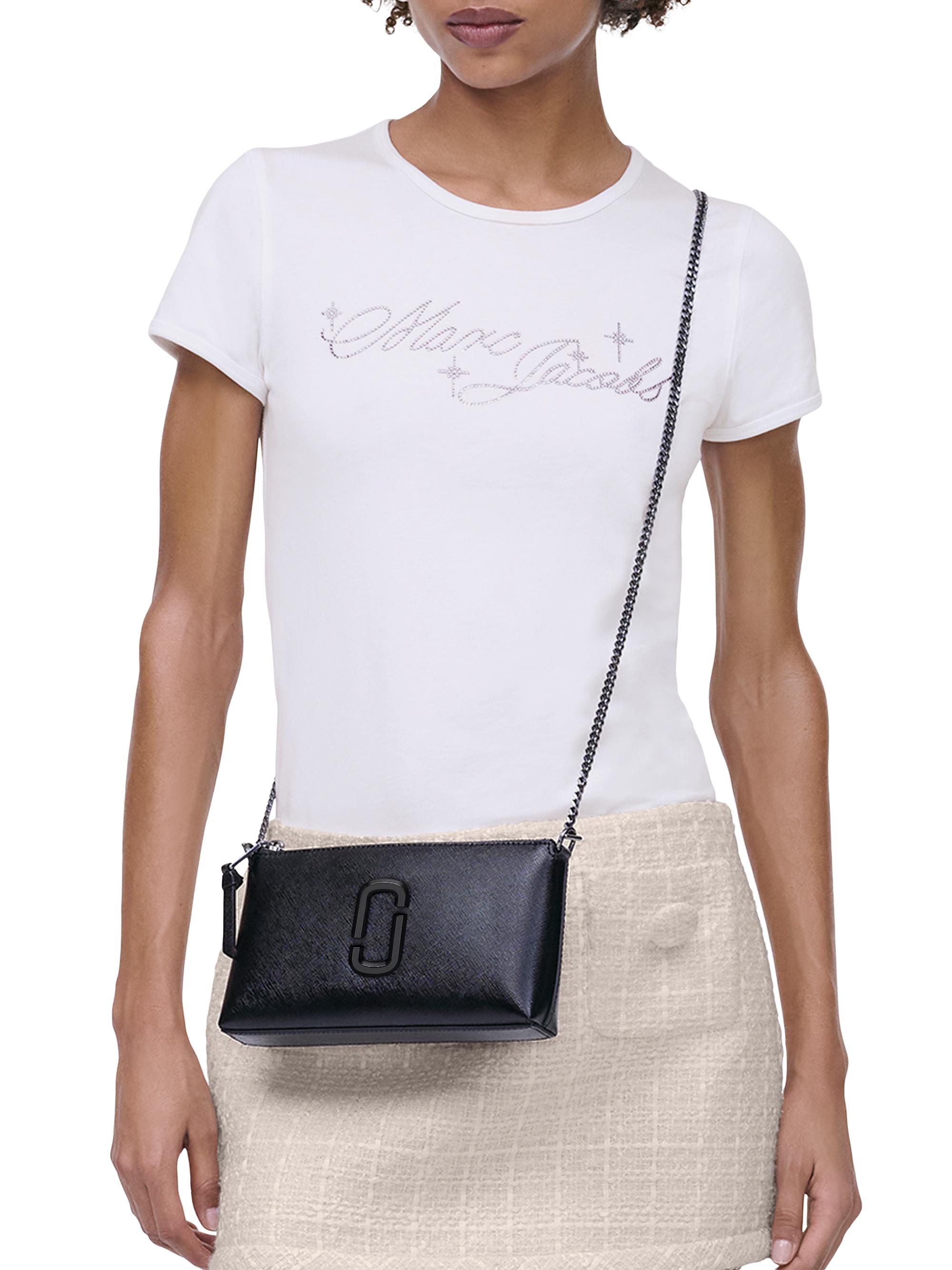 Marc Jacobs Women's The Snapshot Pochette Shoulder Bag - Black - back view in Black