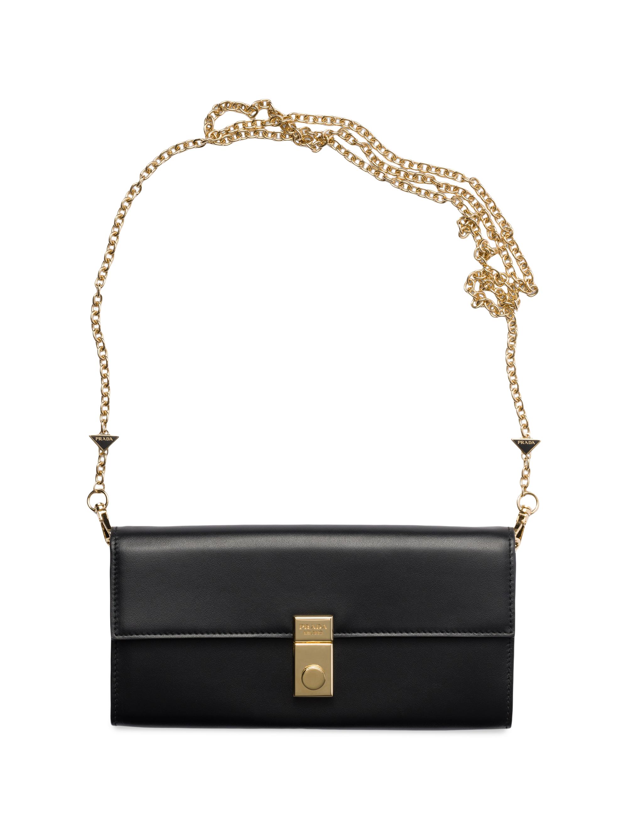 バッグ PRADA PATENT LEATHER FLAP HAND BAG Prada: Women's Patent Leather Shoulder Bag (Black) | DSMNY E
