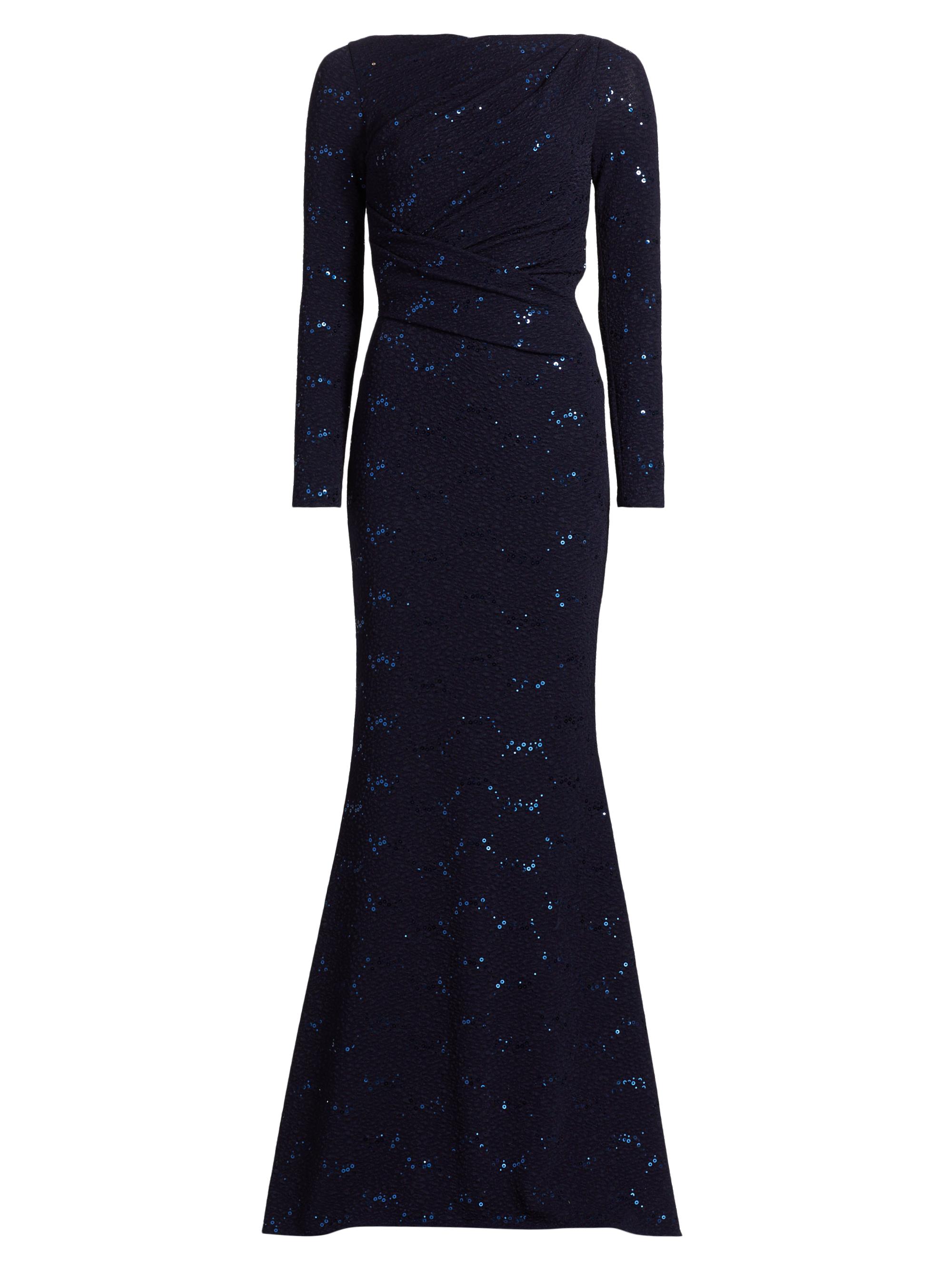 Talbot Runhof Women's Jersey Bodycon Gown - Royal Navy