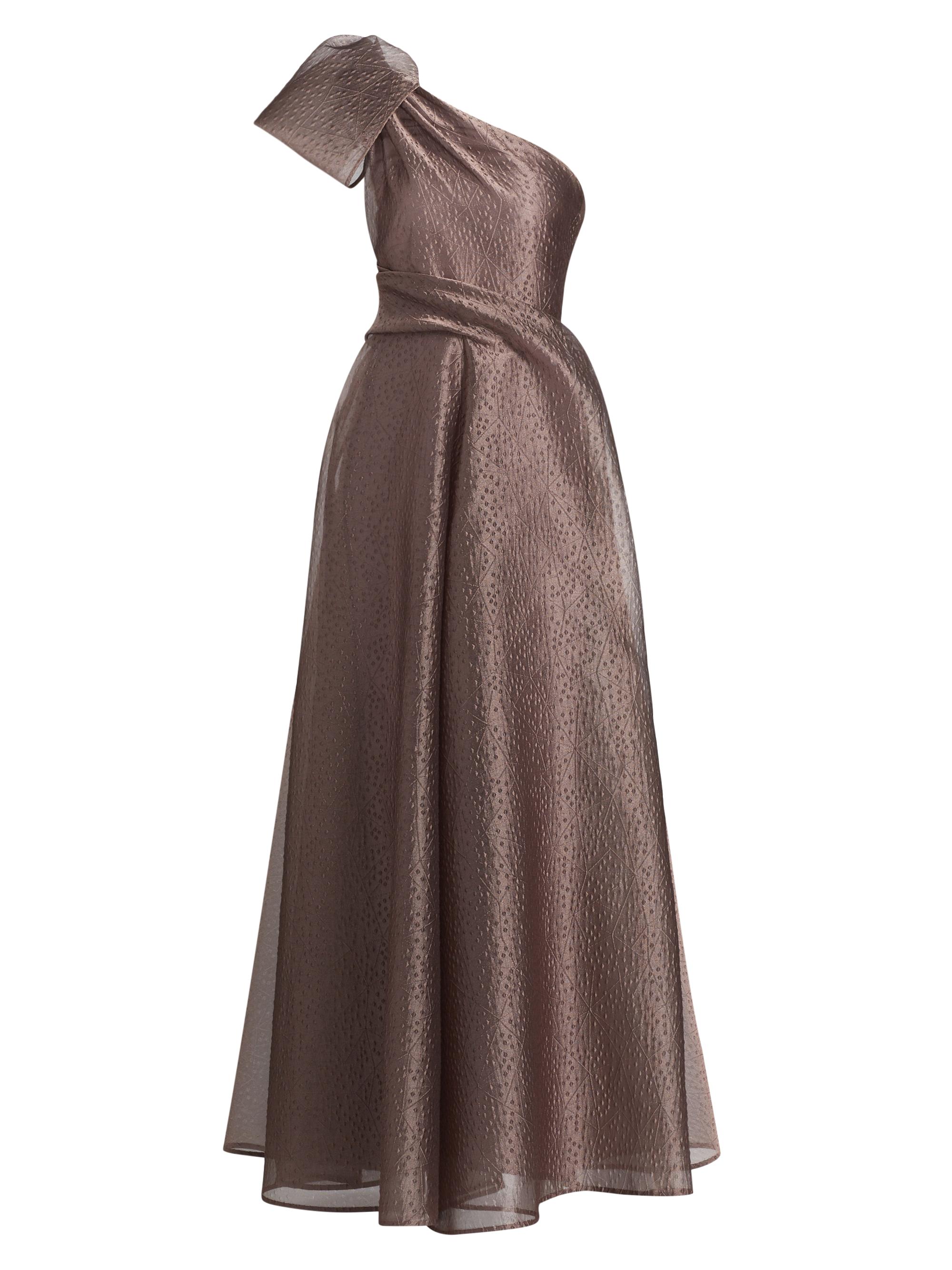talbot runhof one shoulder dresses Talbot Runhof Women's One-Shoulder Jacquard Gown - Taupe