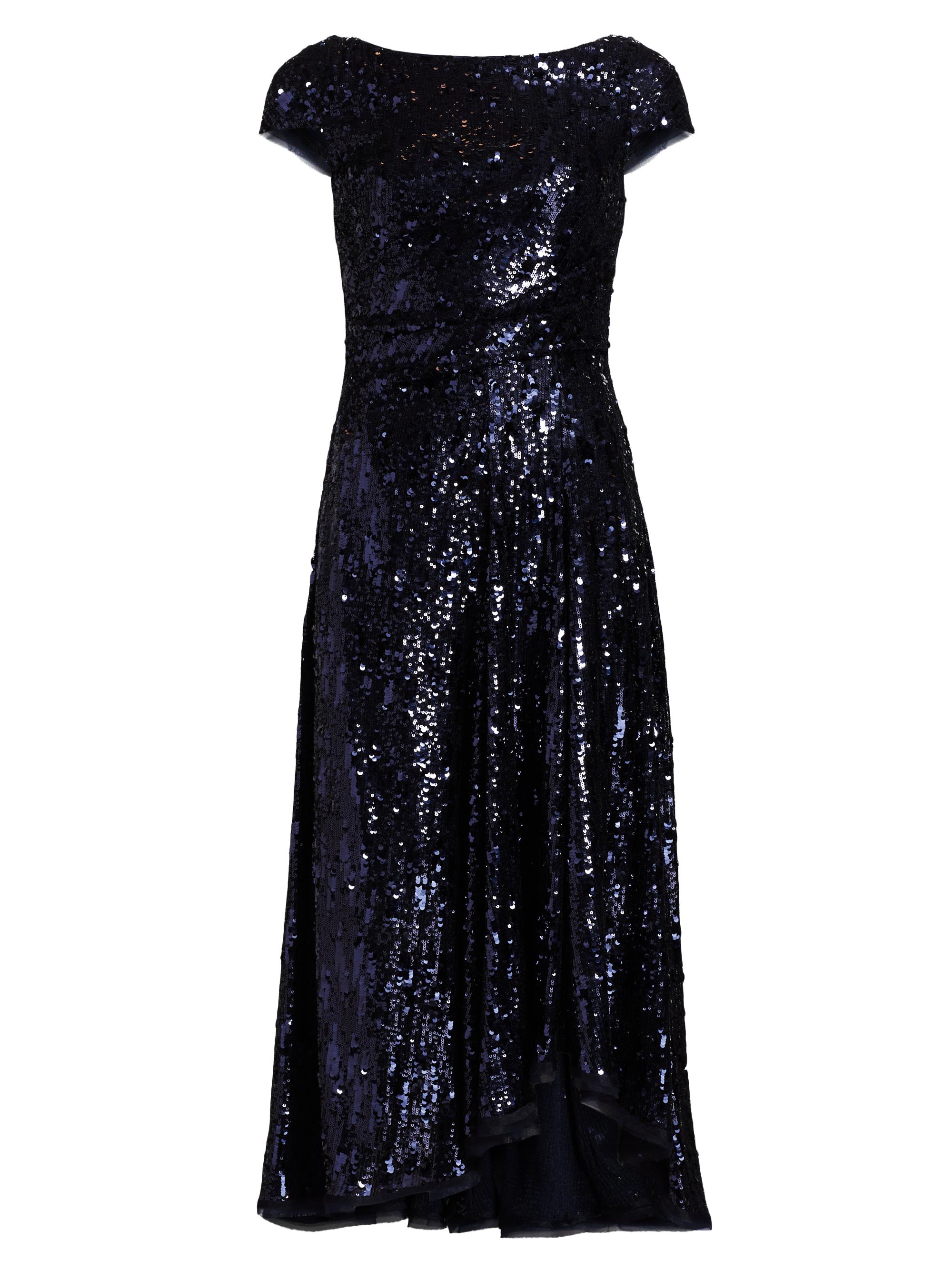 Talbot Runhof Women's Sequin Fit-And-Flare Midi-Dress - Royal Navy