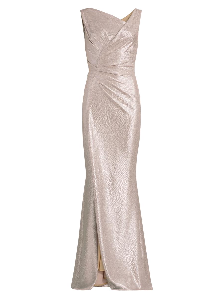 Talbot Runhof Women's Asymmetrical Metallic Gown In Neutral