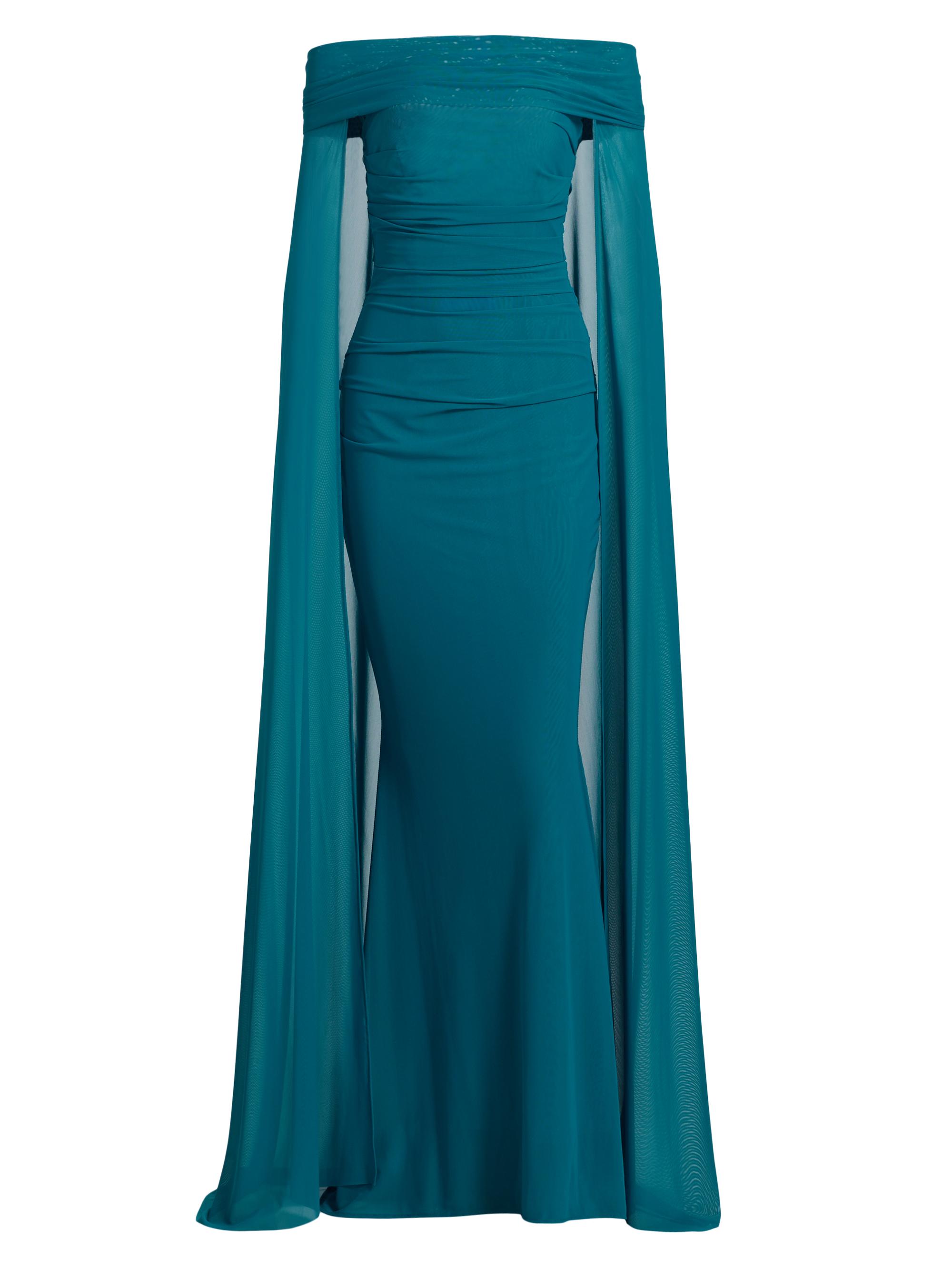 Talbot Runhof Women's Off-The-Shoulder Capelet Gown - Dragonfly