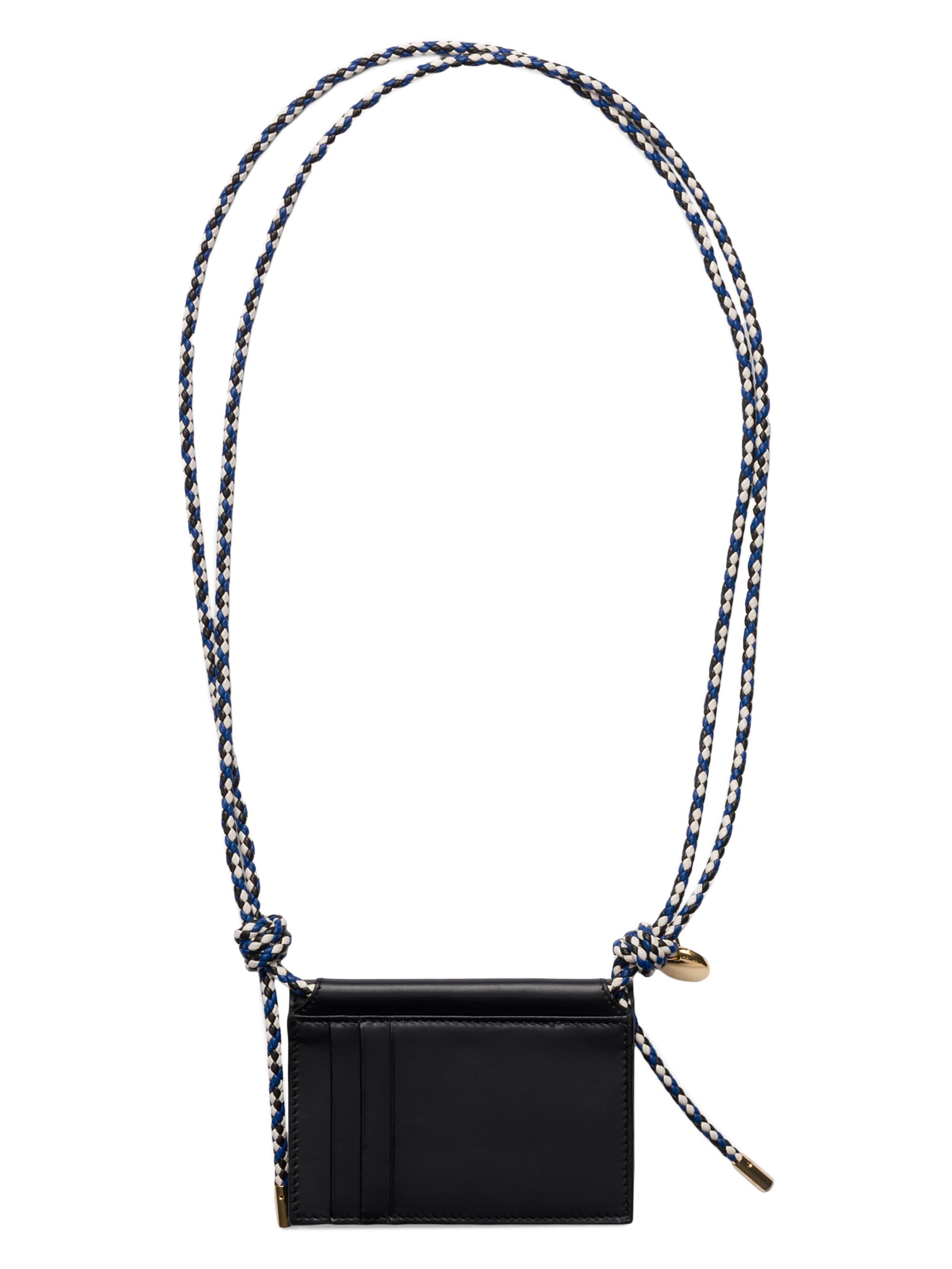 Card Holder with Leather Shoulder Strap