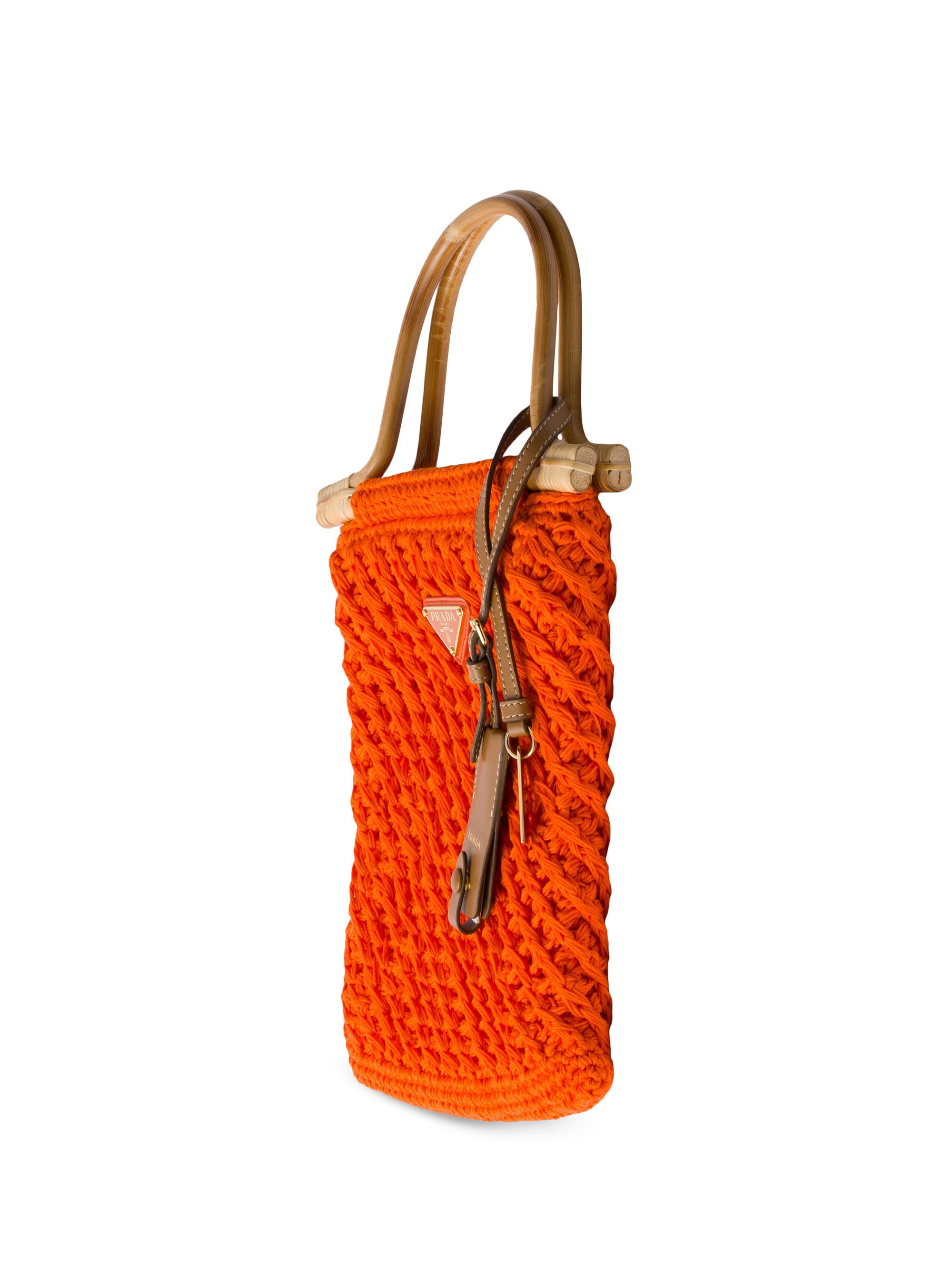 Prada Cotton Crochet Mini Top Handle Bag | Saks Fifth Avenue