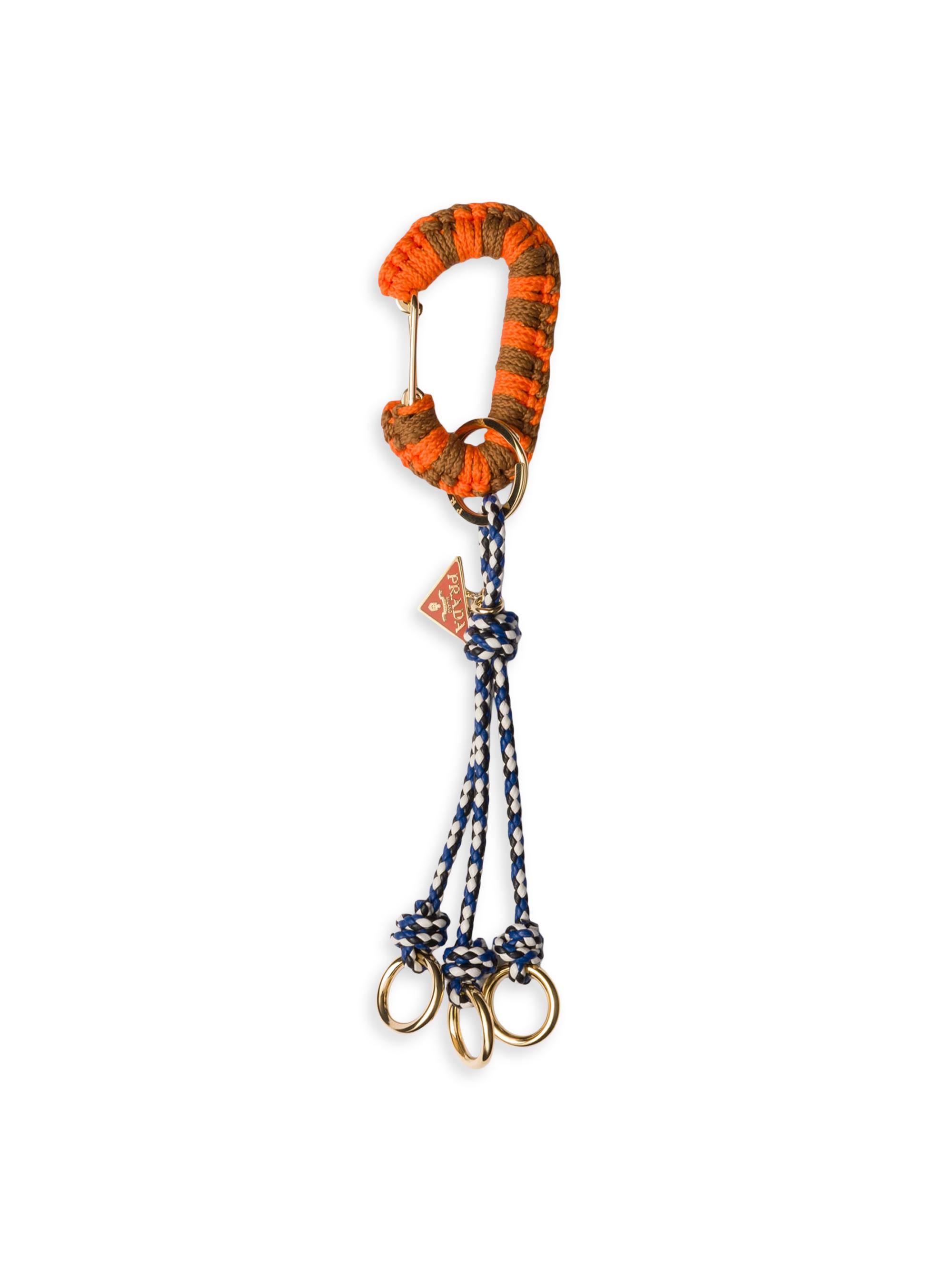 Prada Women's Cord and Leather Bag Charm - Orange