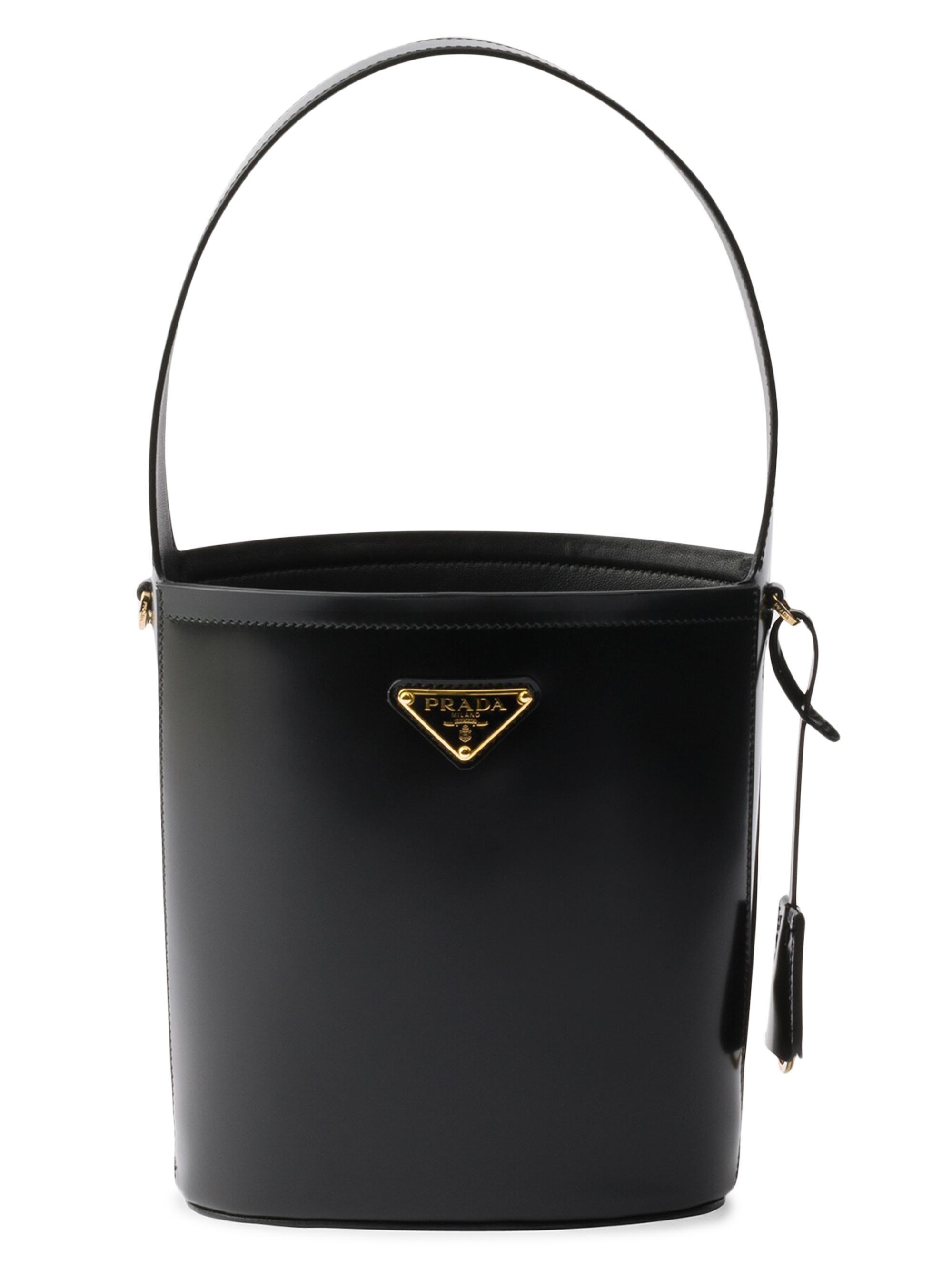 Prada Buckle Leather Bucket Bag with Jeweled Belt | Saks
