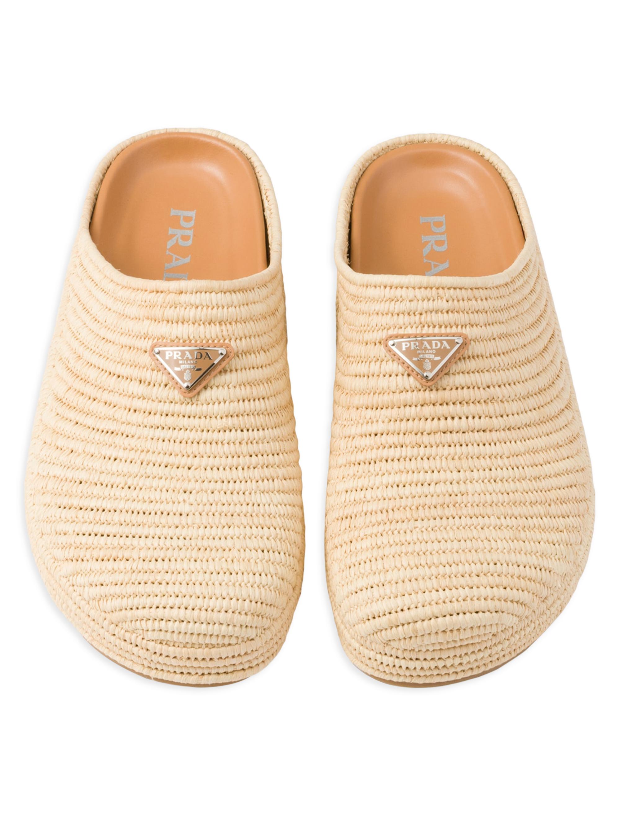 Prada Raffia Mules | Saks Fifth Avenue