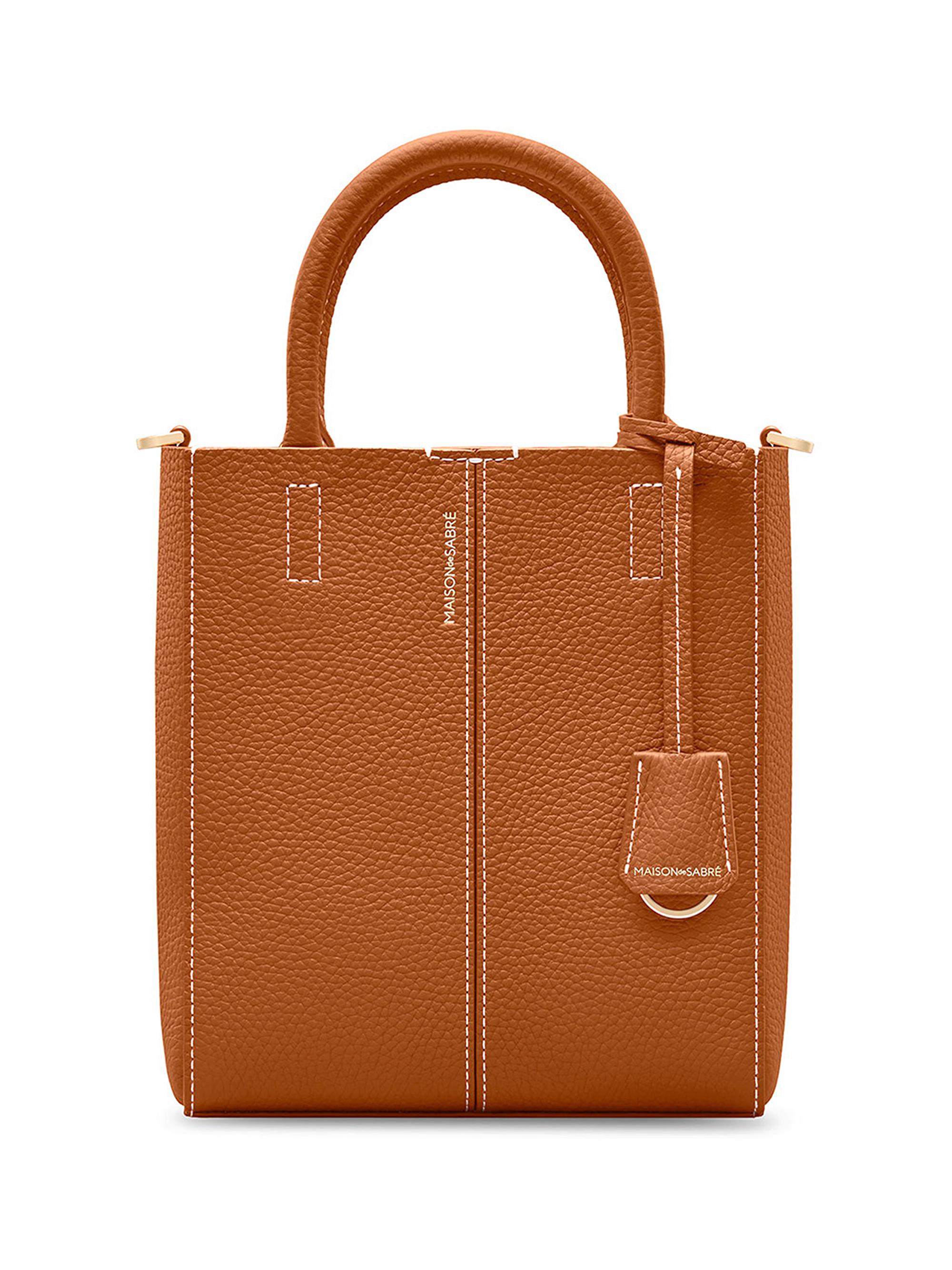 Maison de Sabre Women's Mini Leather Soft Tote - Pecan